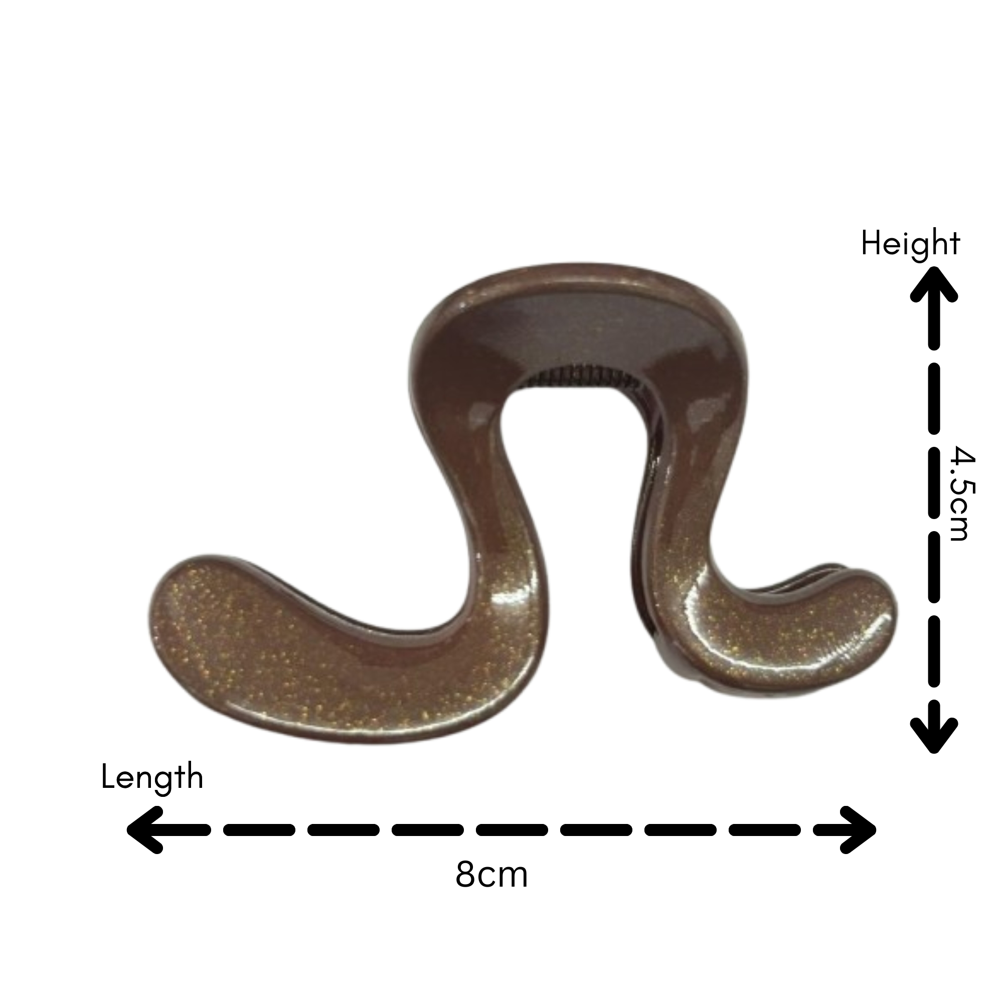 AJC-0396 HAIR CLAW DARK BLINK (n-SHAPE) 8CM