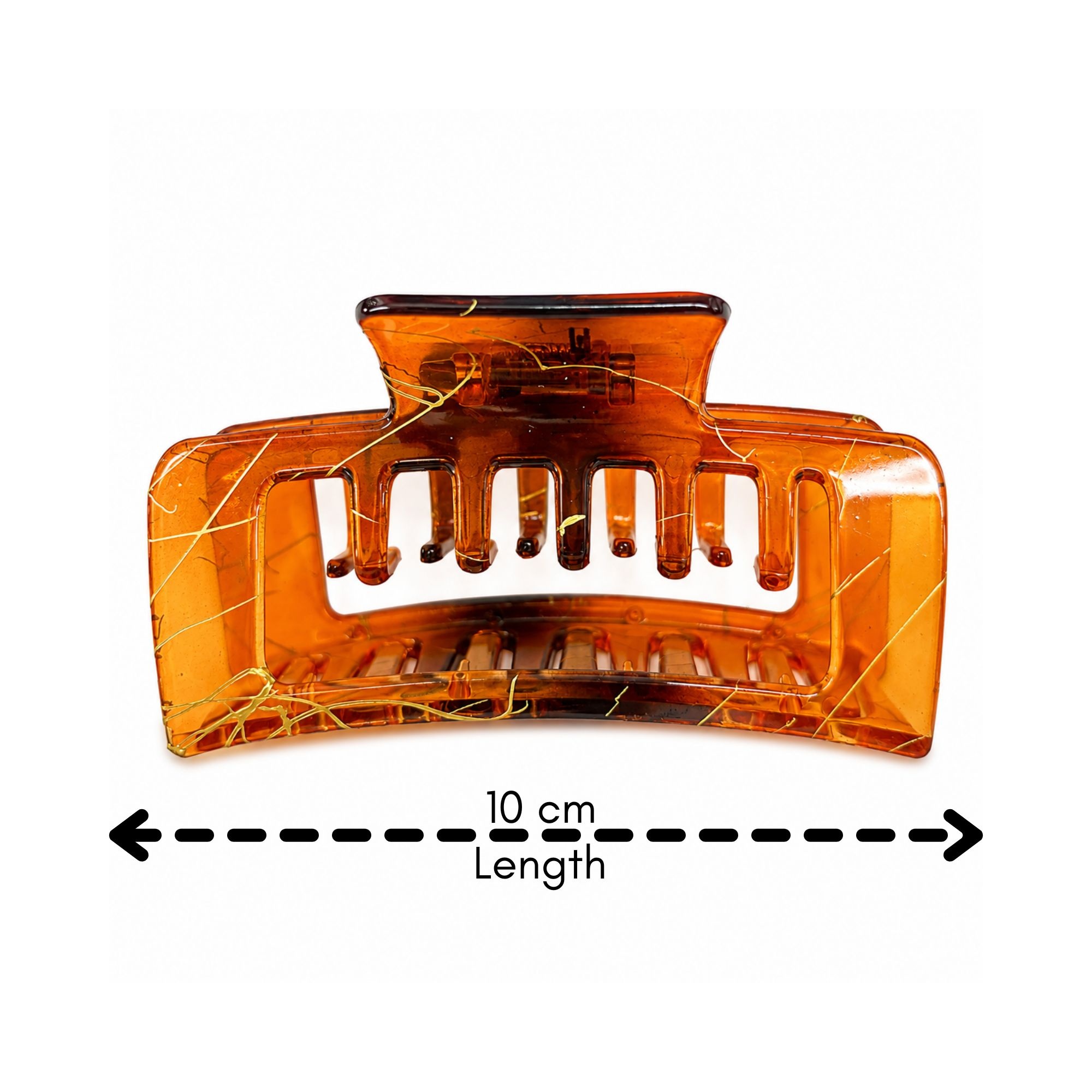 AJC-0432 HAIR CLIP SQUARE WITH GOLD LINE 10CM