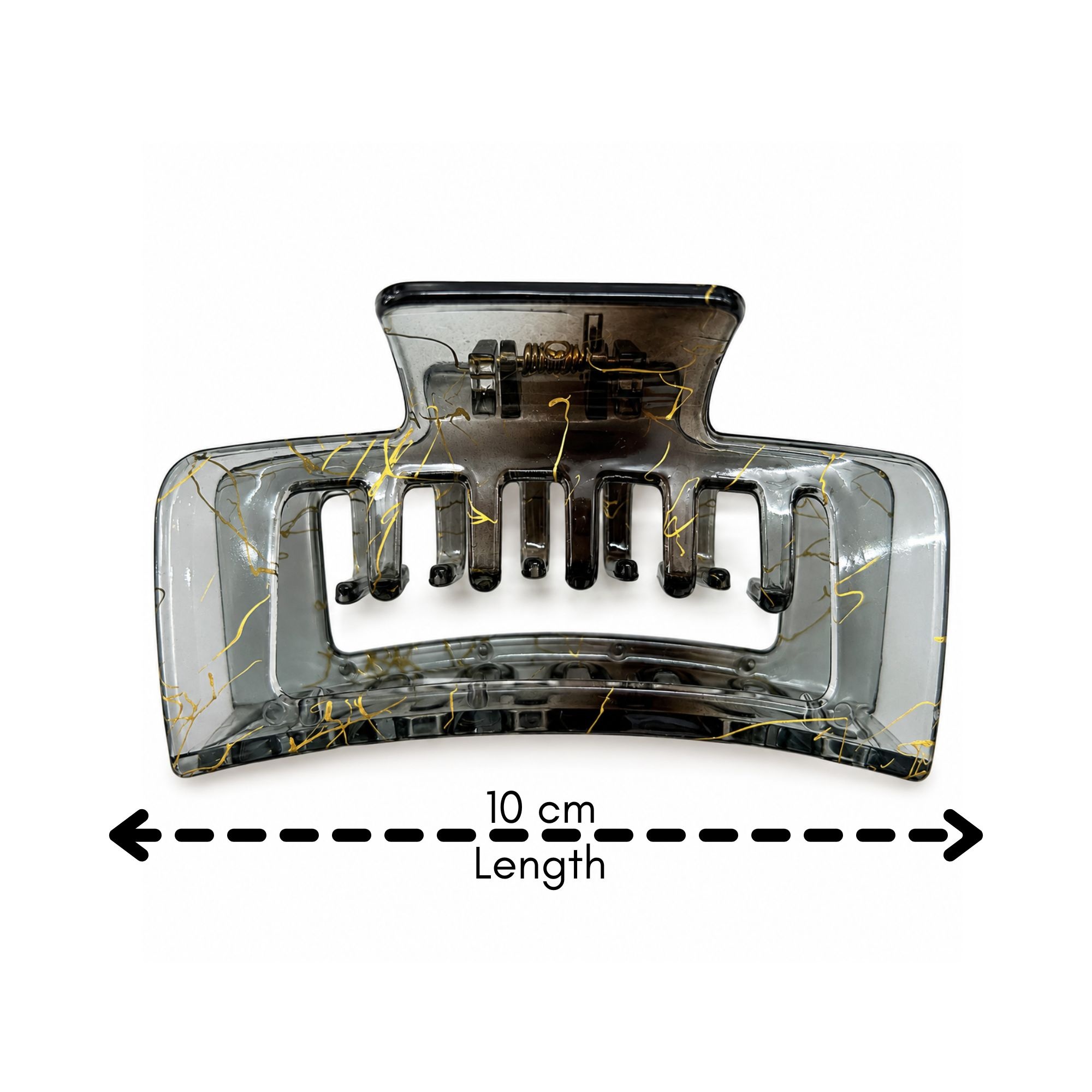 AJC-0432 HAIR CLIP SQUARE WITH GOLD LINE 10CM