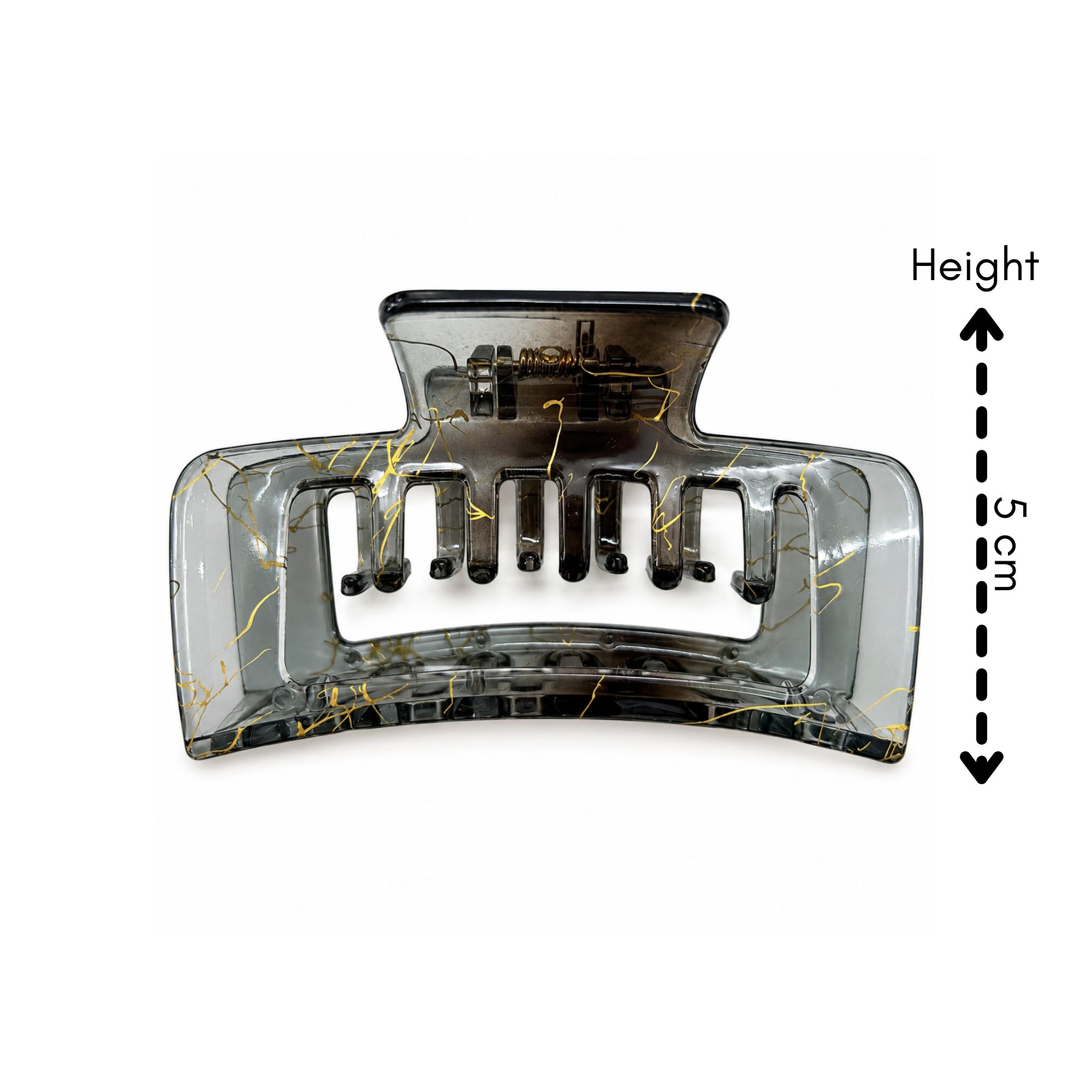 AJC-0432 HAIR CLIP SQUARE WITH GOLD LINE 10CM