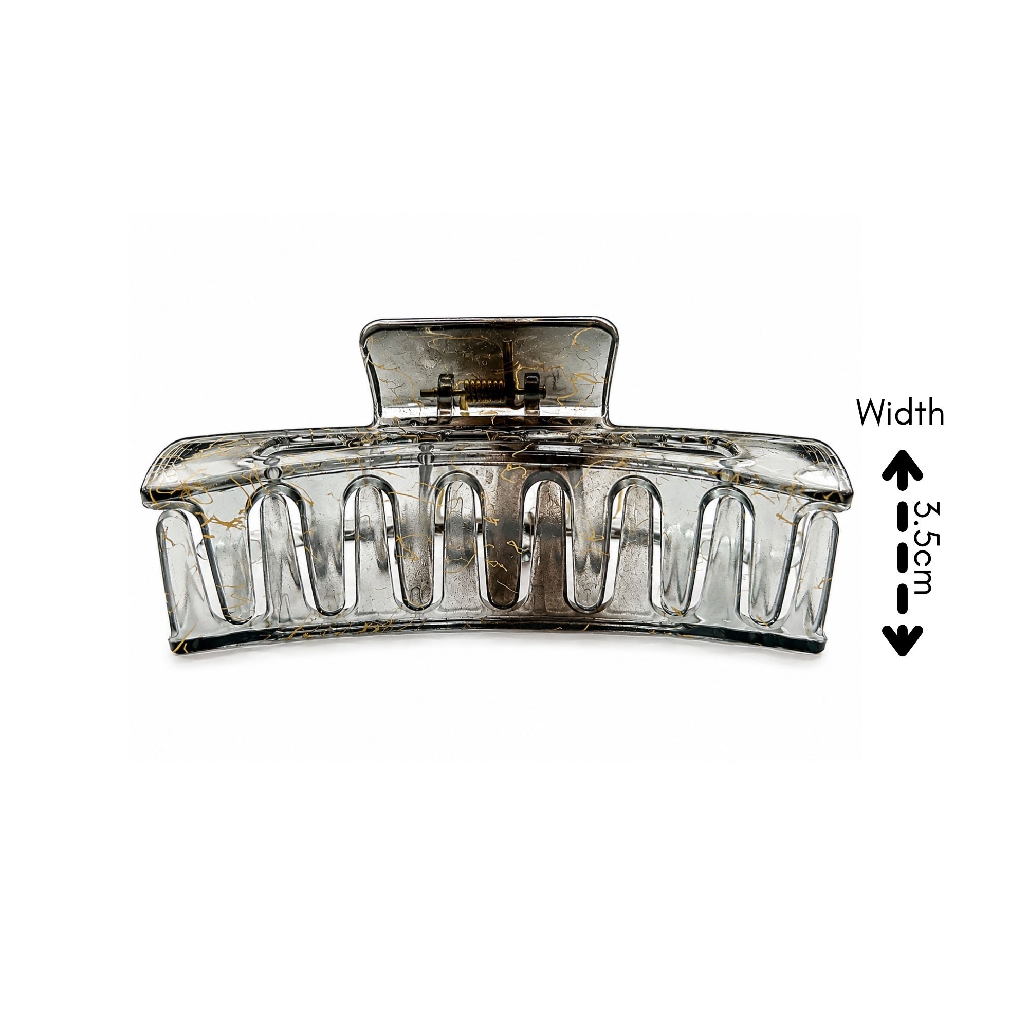 AJC-0432 HAIR CLIP SQUARE WITH GOLD LINE 10CM