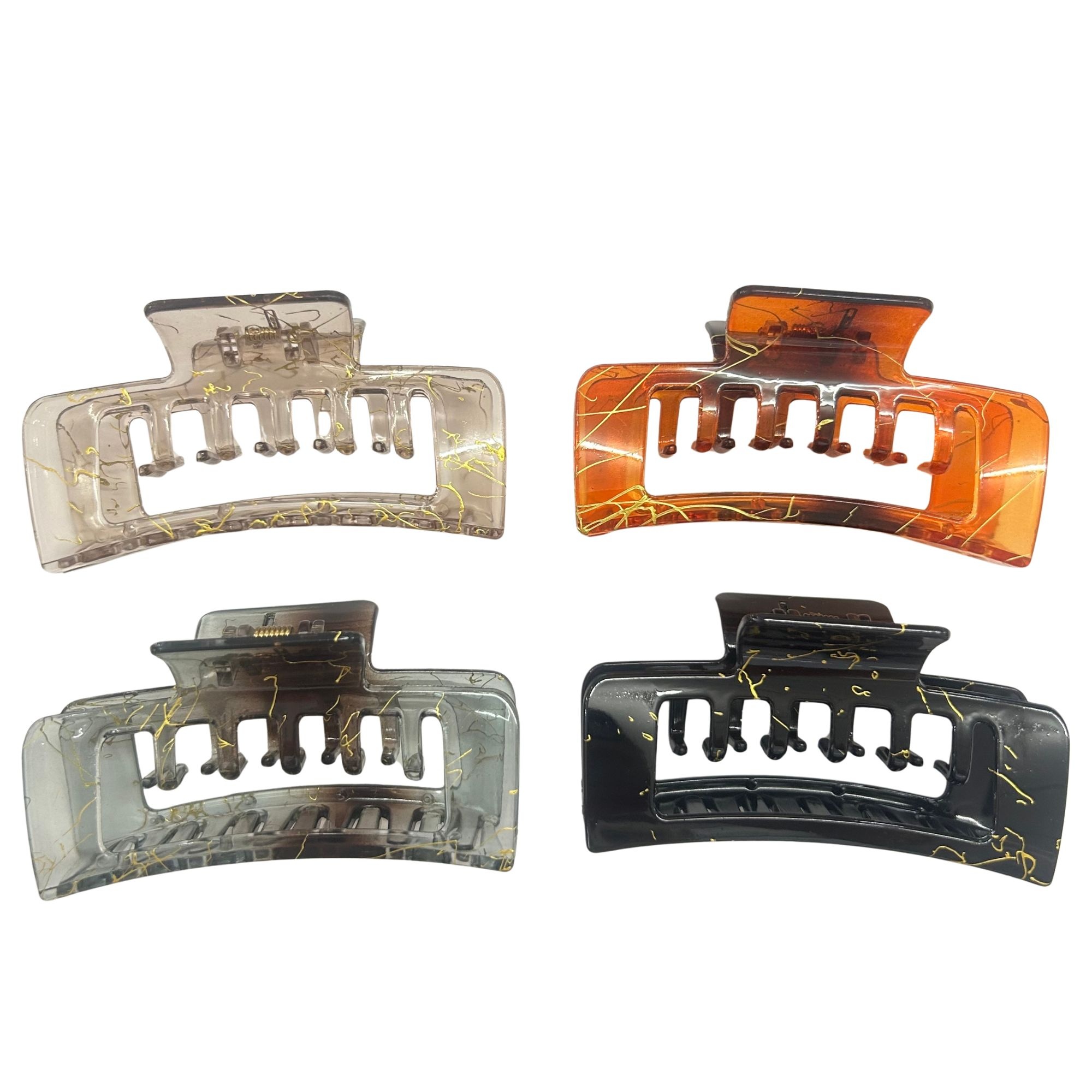 AJC-0432 HAIR CLIP SQUARE WITH GOLD LINE 10CM