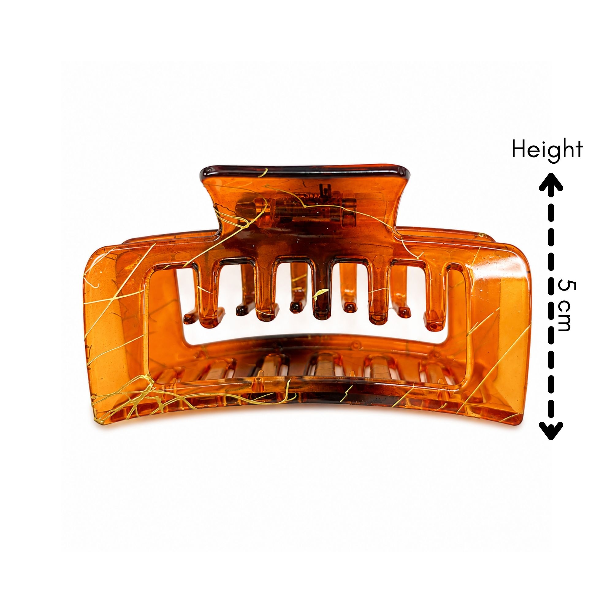 AJC-0432 HAIR CLIP SQUARE WITH GOLD LINE 10CM