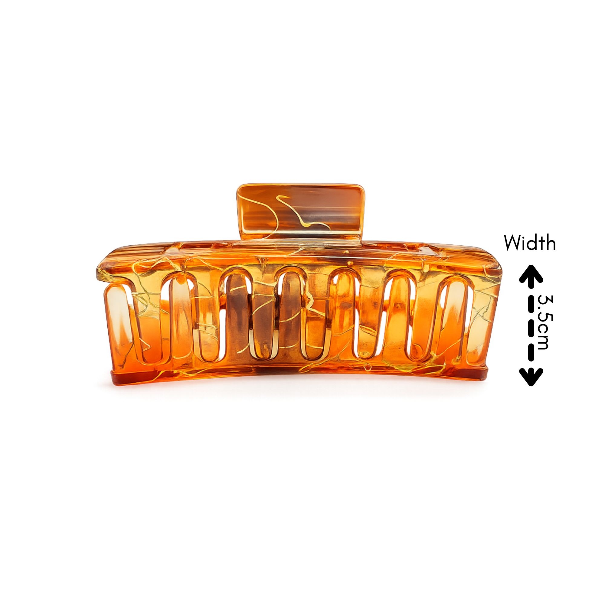 AJC-0432 HAIR CLIP SQUARE WITH GOLD LINE 10CM