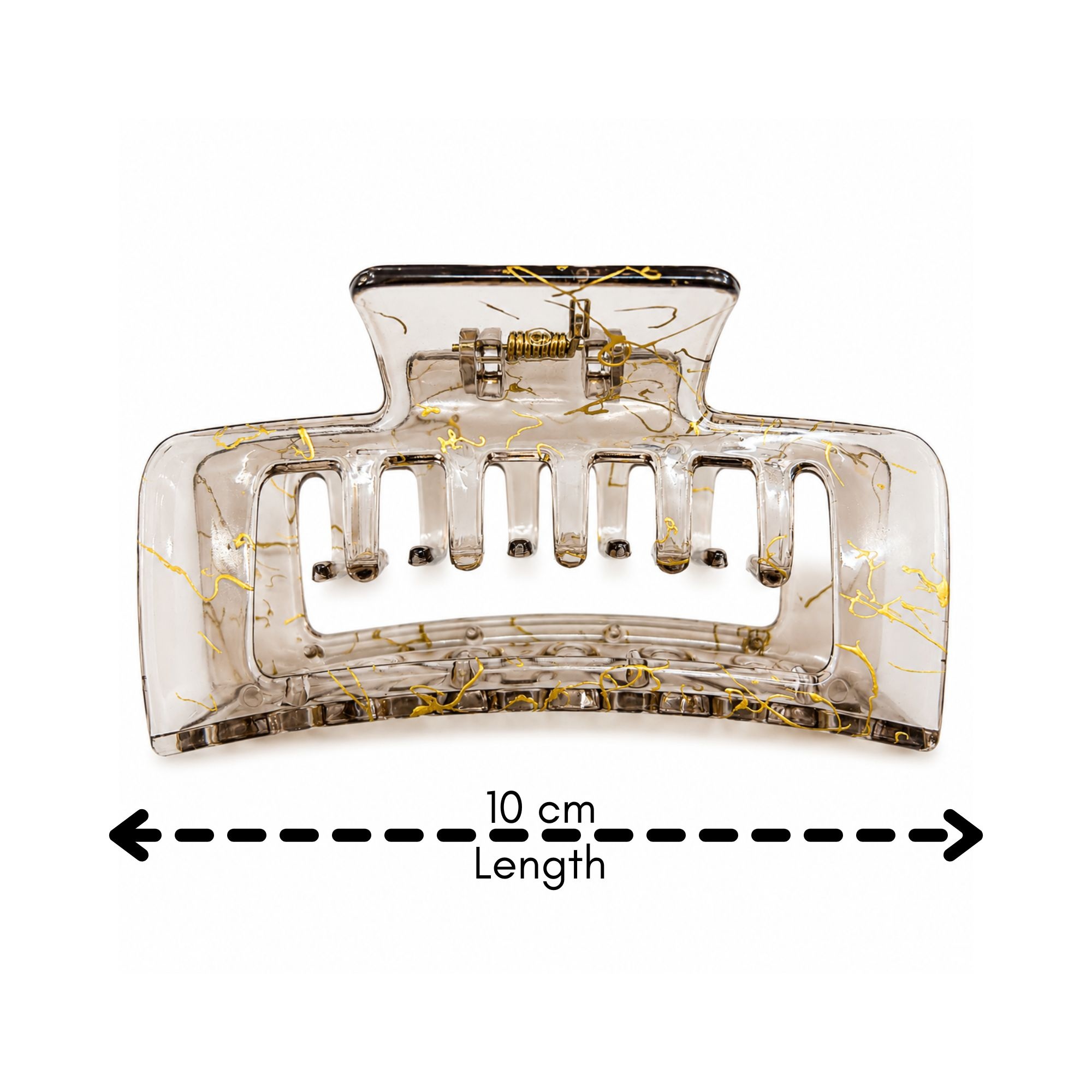 AJC-0432 HAIR CLIP SQUARE WITH GOLD LINE 10CM