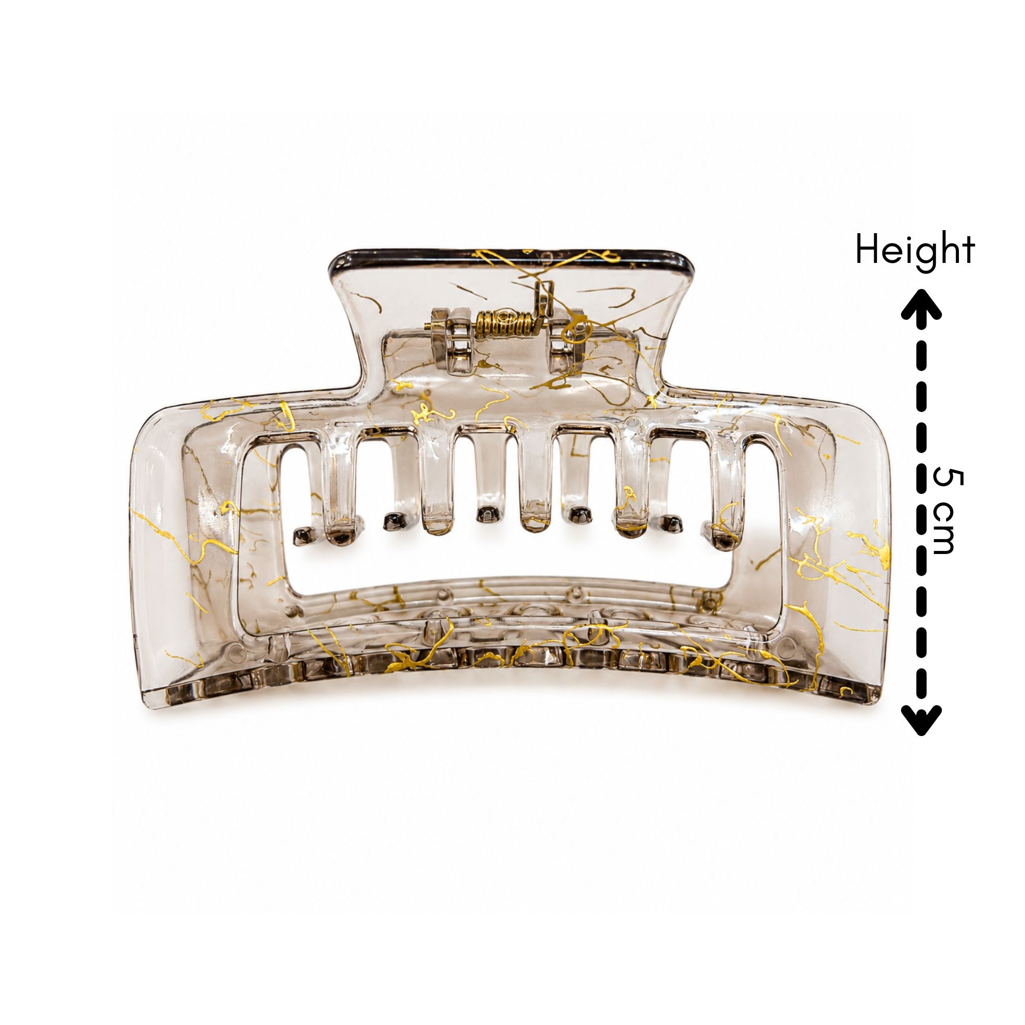AJC-0432 HAIR CLIP SQUARE WITH GOLD LINE 10CM