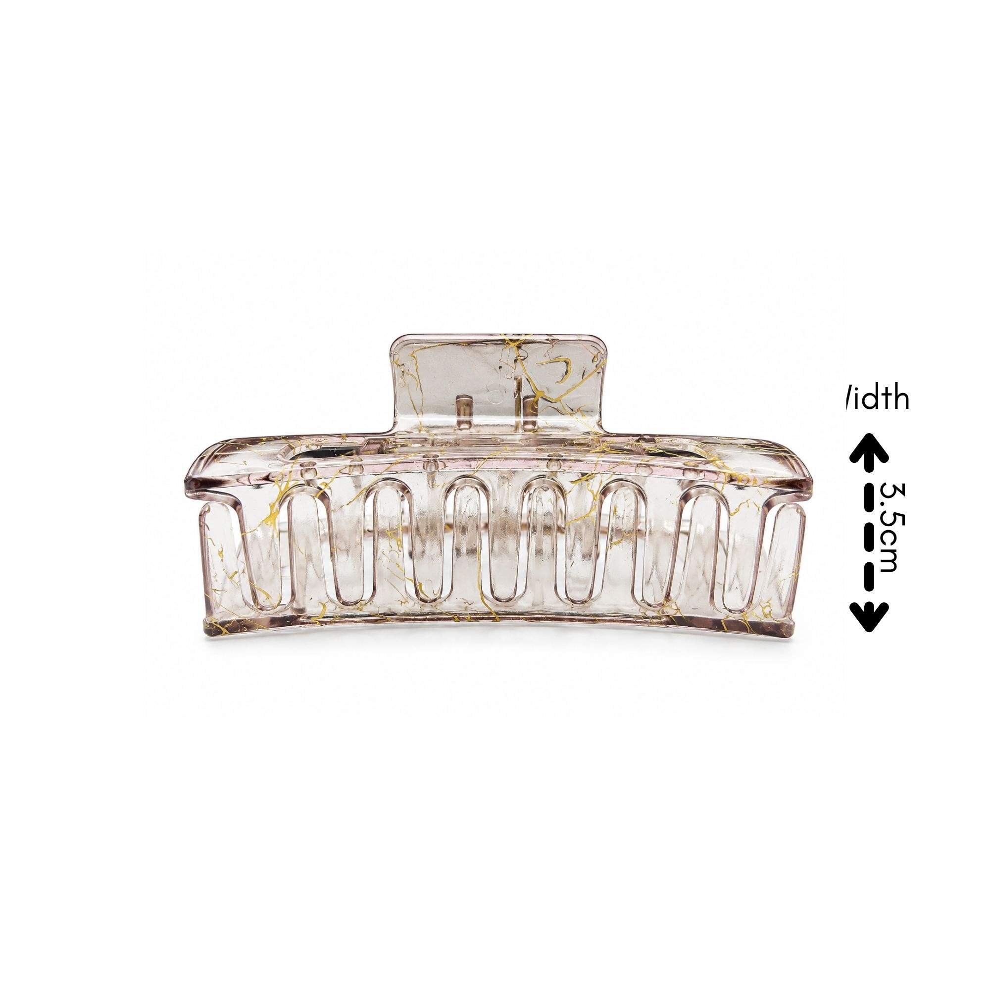 AJC-0432 HAIR CLIP SQUARE WITH GOLD LINE 10CM