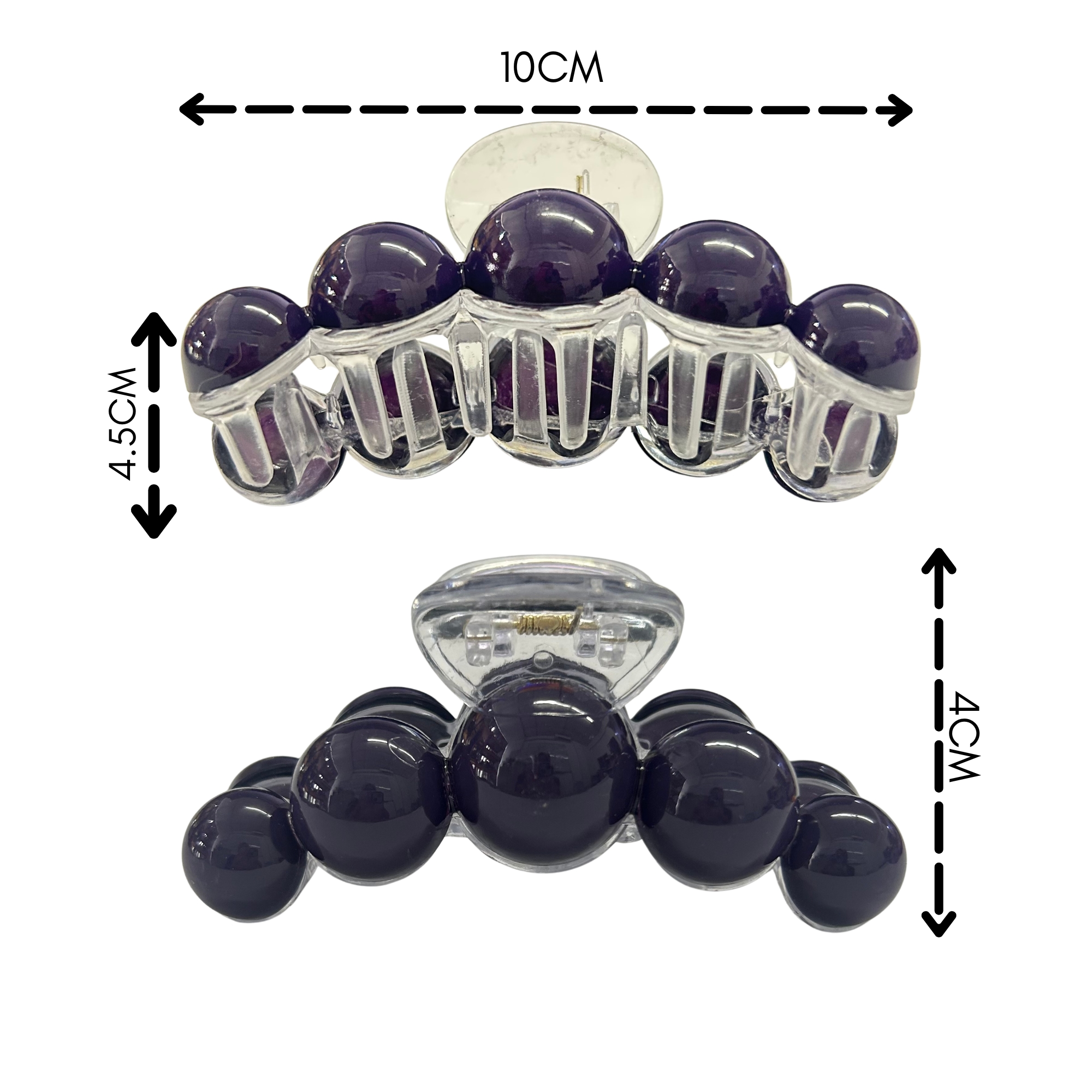 AJC-0446  BUBBLE PEARL HAIR CLAW 10CM