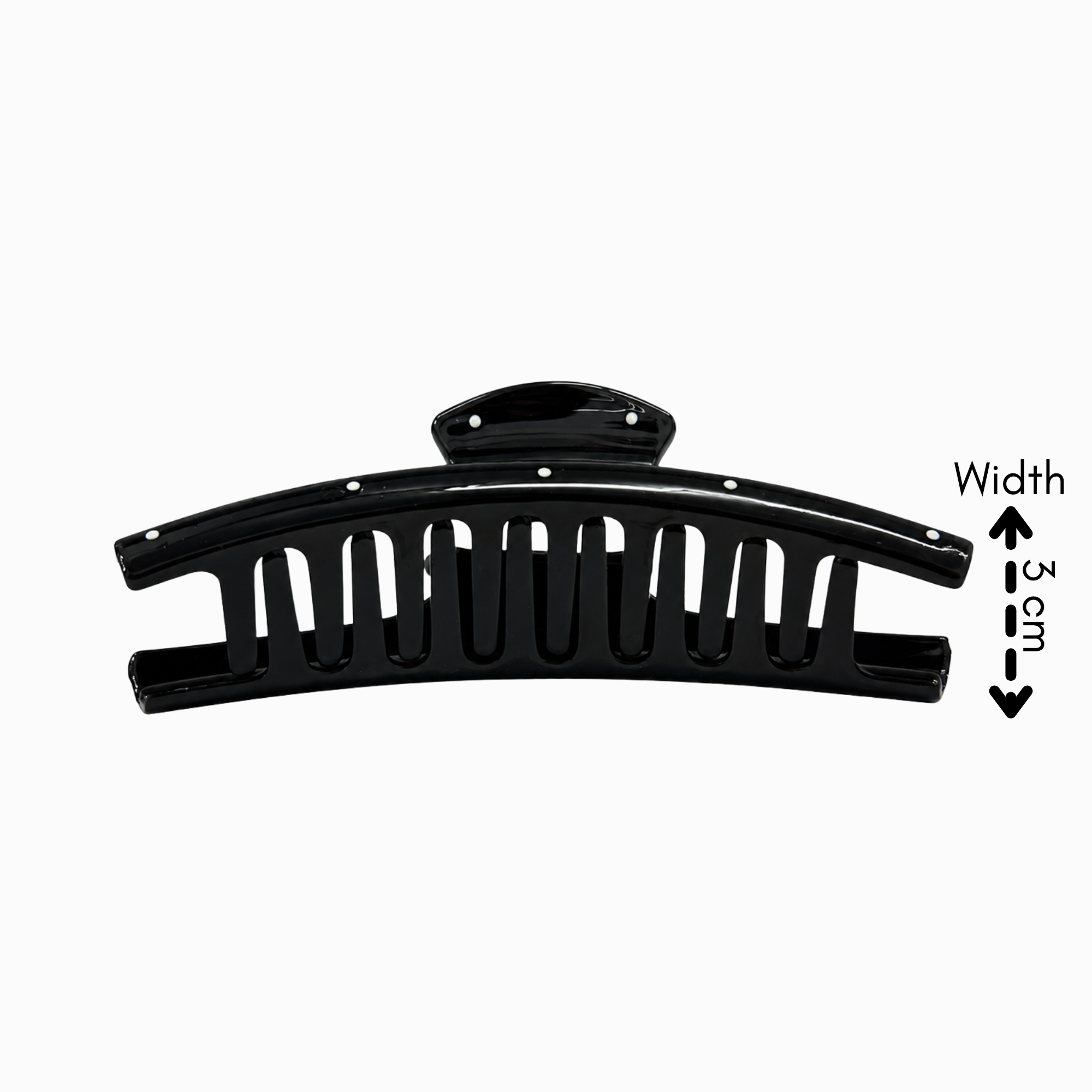 #0448 CURVED HAIR CLAW POLKADOT 11.5CM