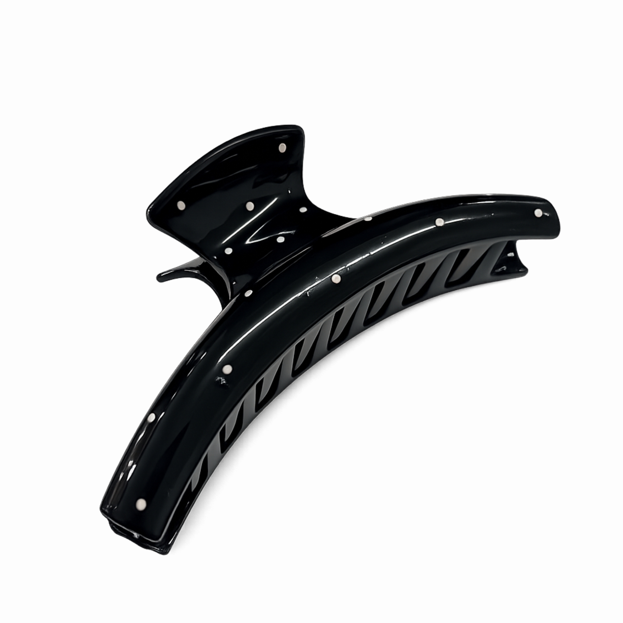 #0448 CURVED HAIR CLAW POLKADOT 11.5CM
