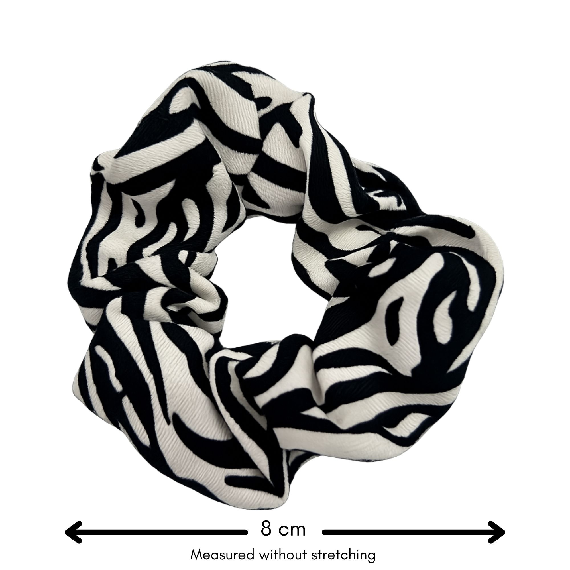 APN-0219 SCRUNCHIE ZEBRA PRINT 8CM