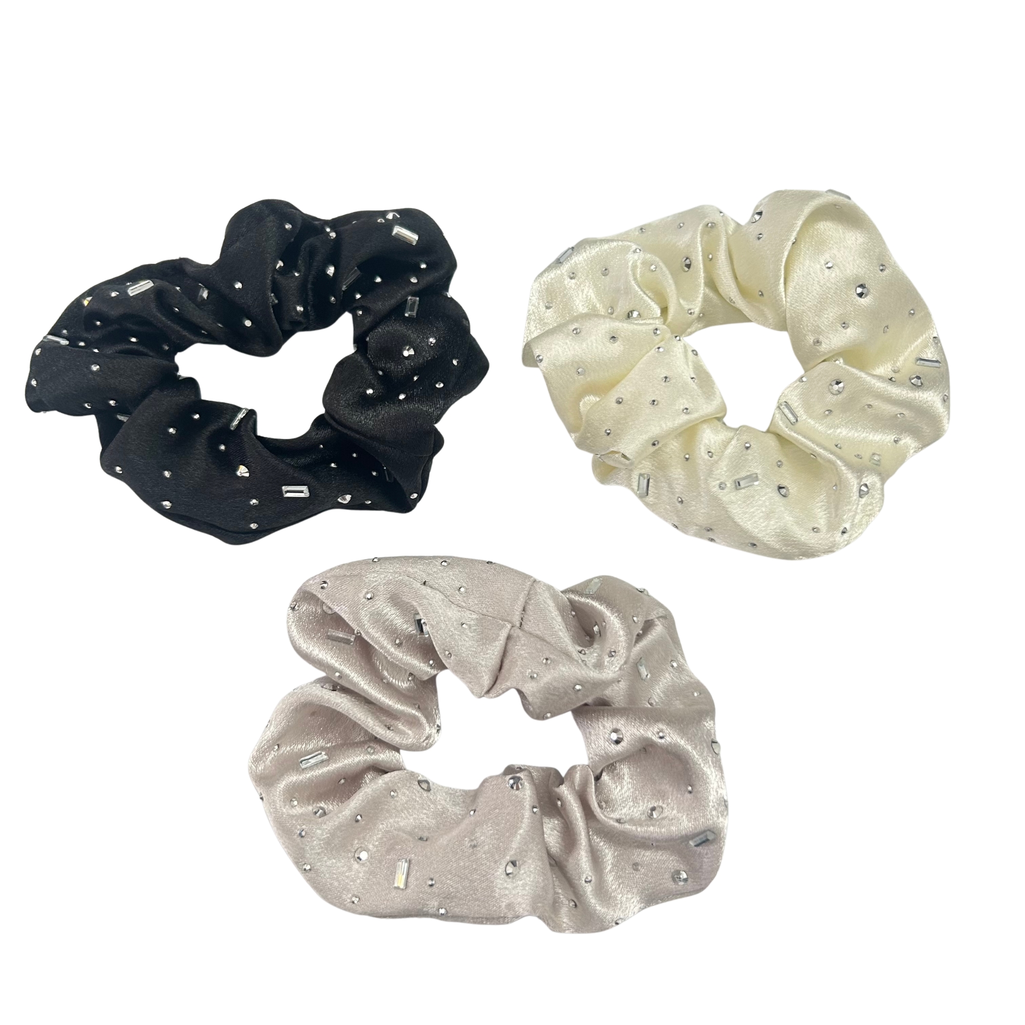 APN-0230 DIAMOND SATIN SCRUNSHIES 10CM