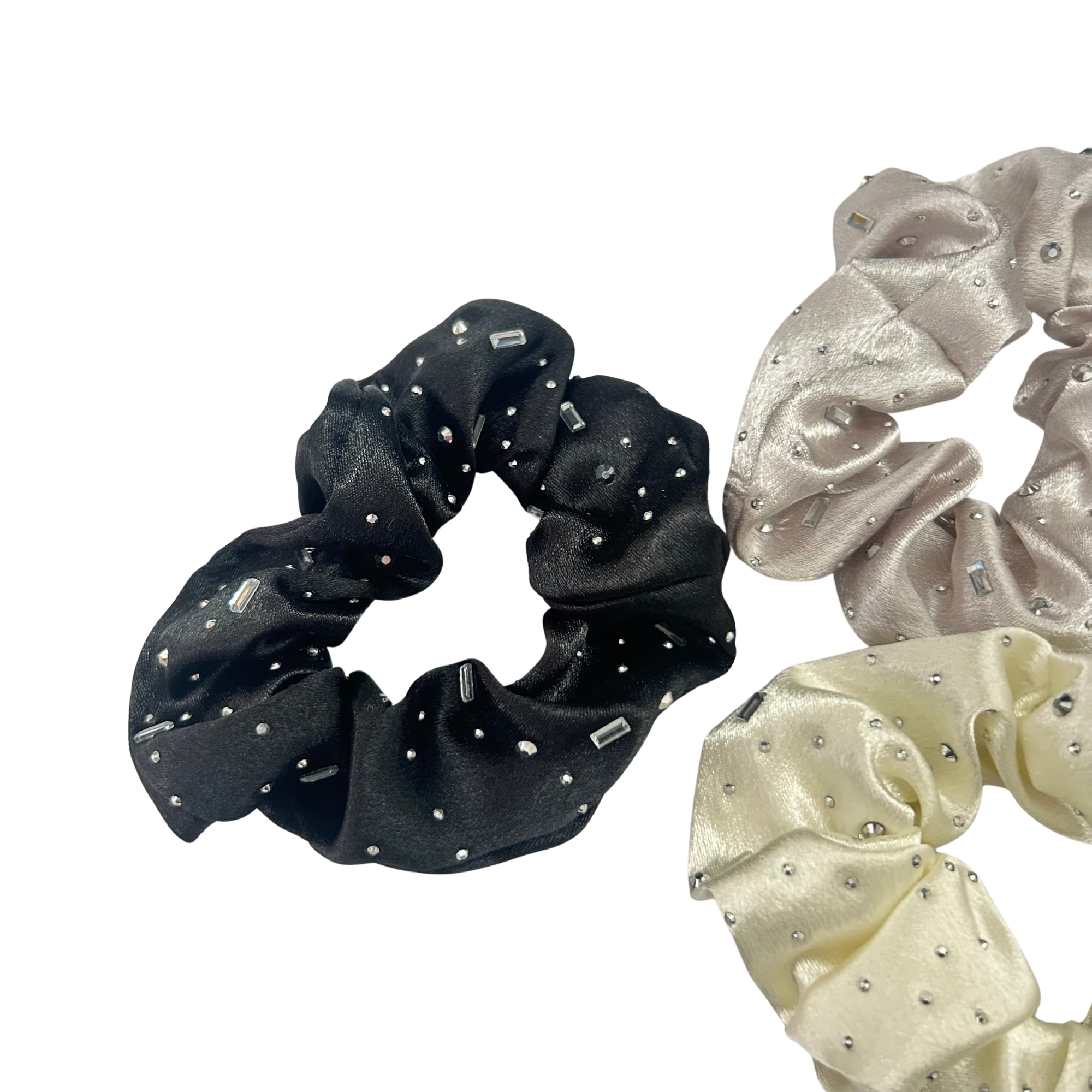 APN-0230 DIAMOND SATIN SCRUNSHIES 10CM image