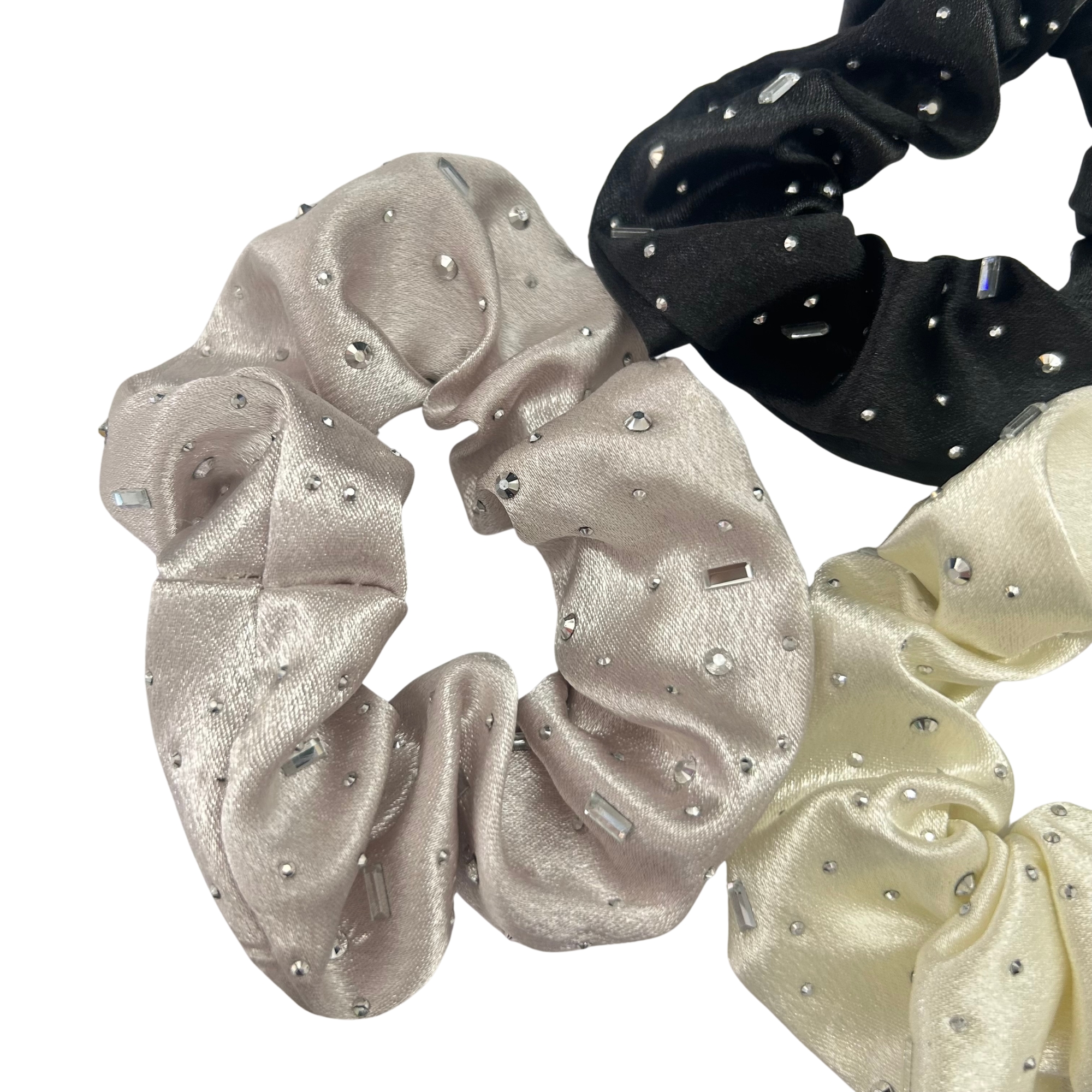 APN-0230 DIAMOND SATIN SCRUNSHIES 10CM
