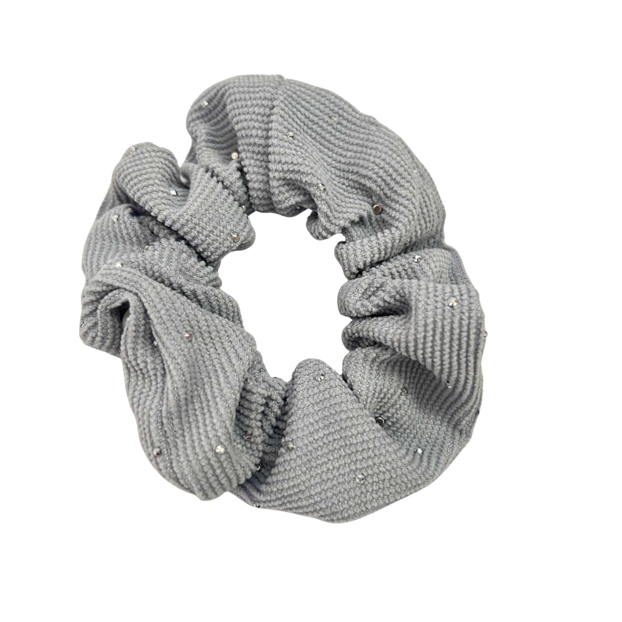 APN-0231 PEARL RIBBED SCRUNCHIES HAIR TIE 9CM image