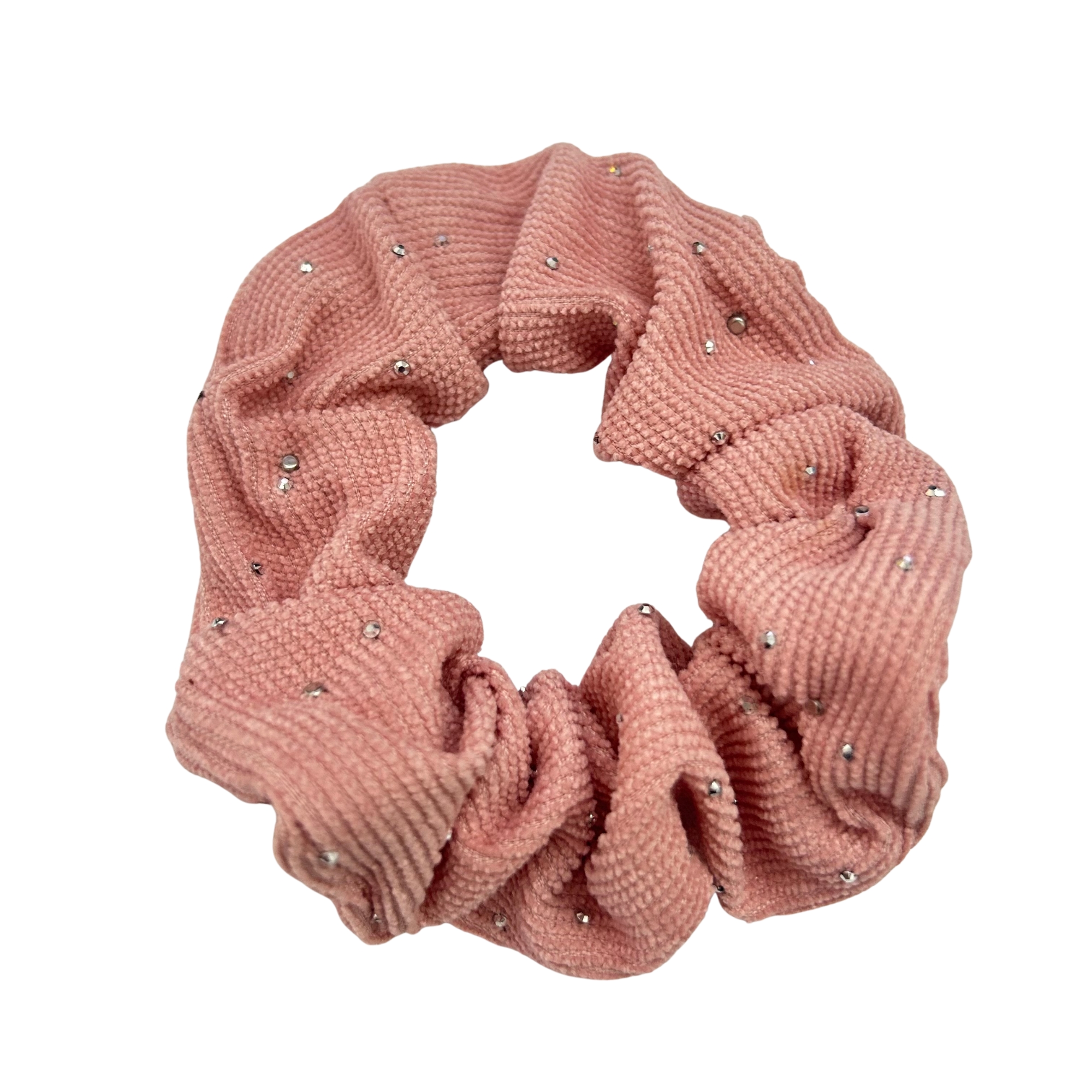 APN-0231 PEARL RIBBED SCRUNCHIES HAIR TIE 9CM image