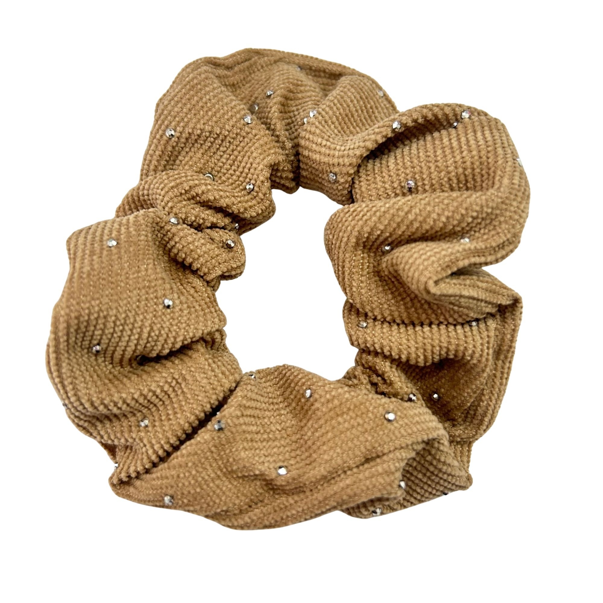 APN-0231 PEARL RIBBED SCRUNCHIES HAIR TIE 9CM image