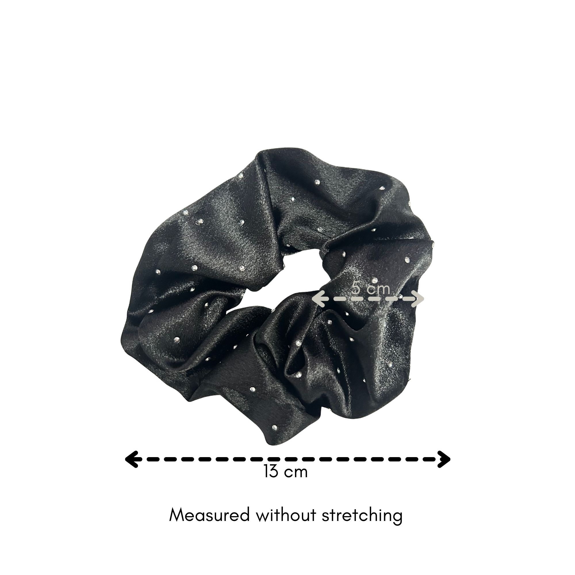 APN-0234 PREMIUM SATIN RHINESTONE SCRUNCHIE 13CM