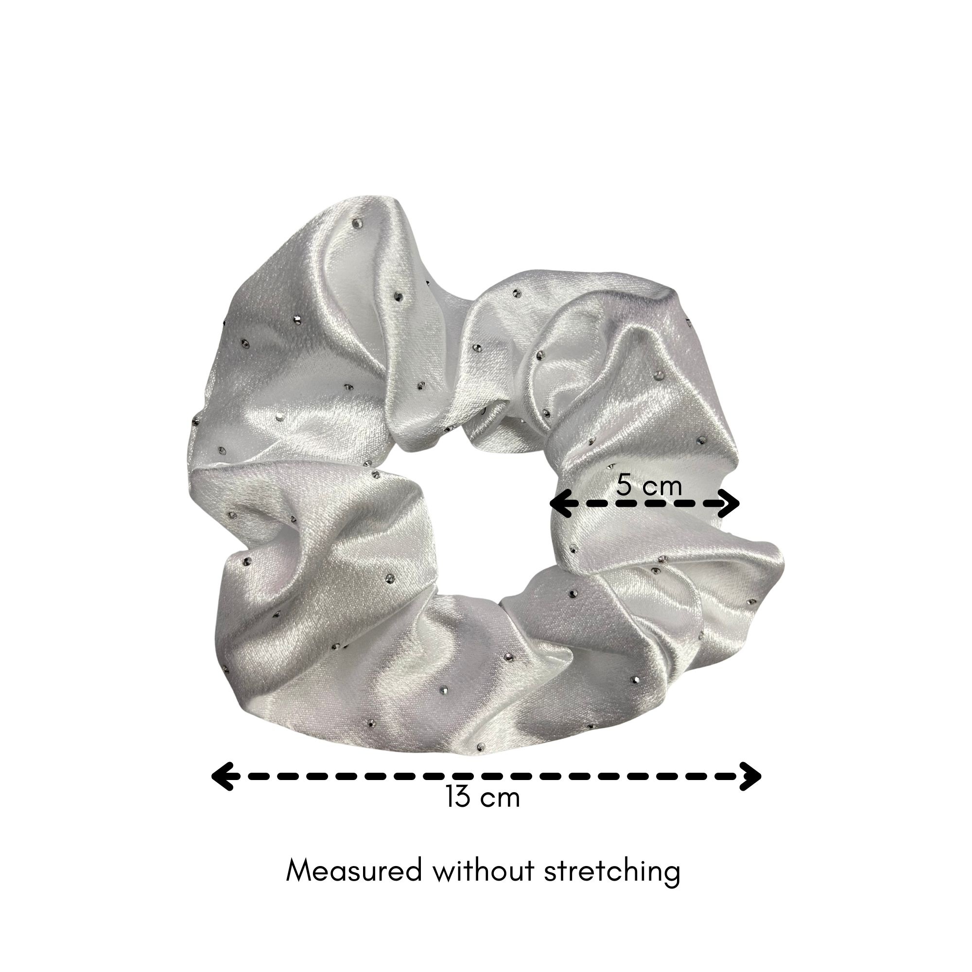 APN-0234 PREMIUM SATIN RHINESTONE SCRUNCHIE 13CM