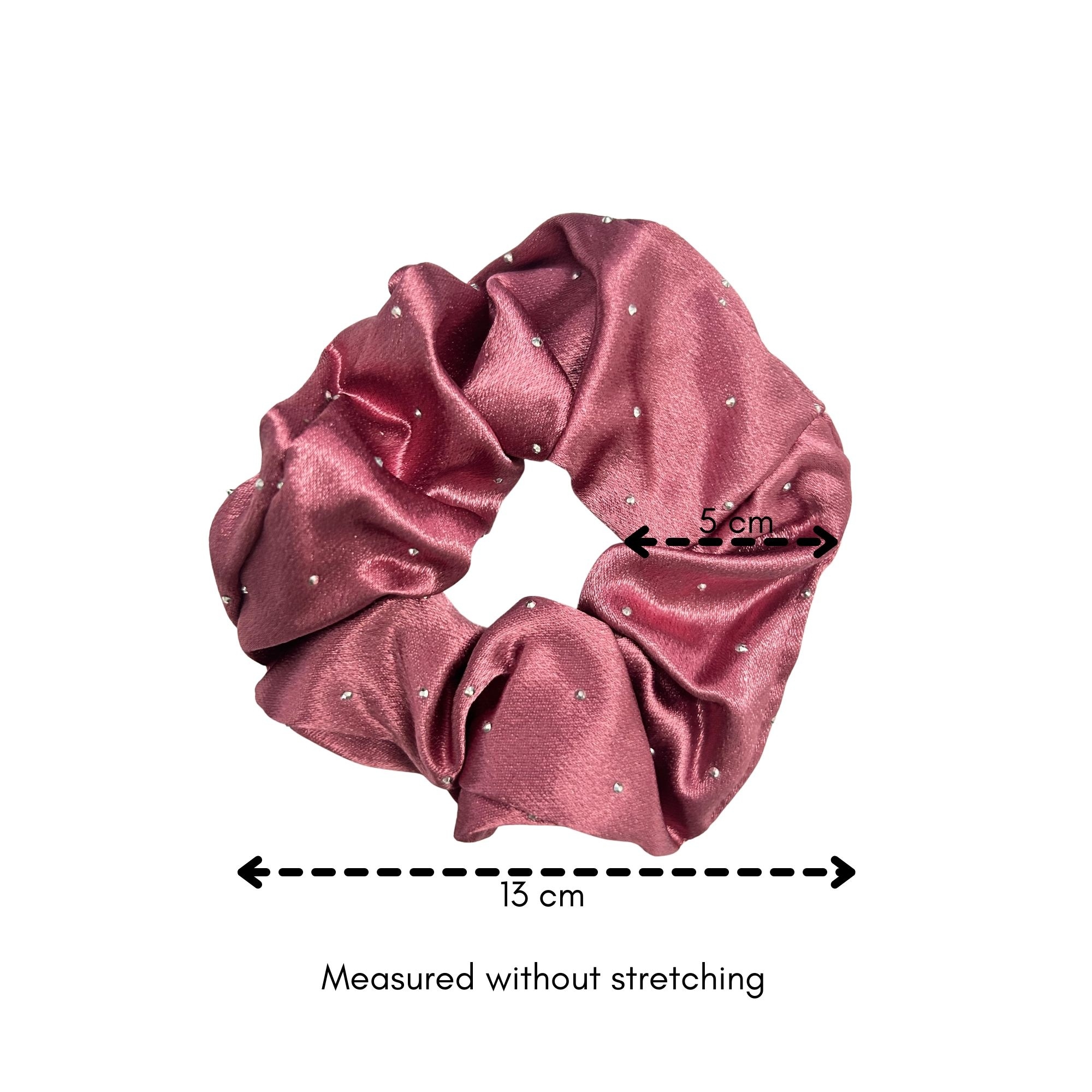 APN-0234 PREMIUM SATIN RHINESTONE SCRUNCHIE 13CM