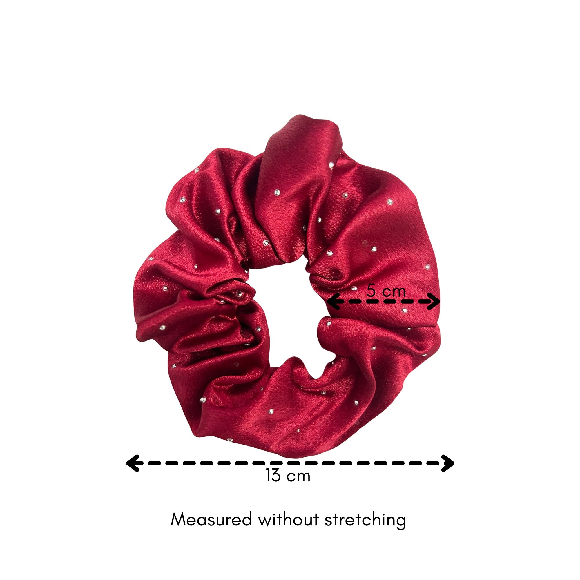 APN-0234 PREMIUM SATIN RHINESTONE SCRUNCHIE 13CM
