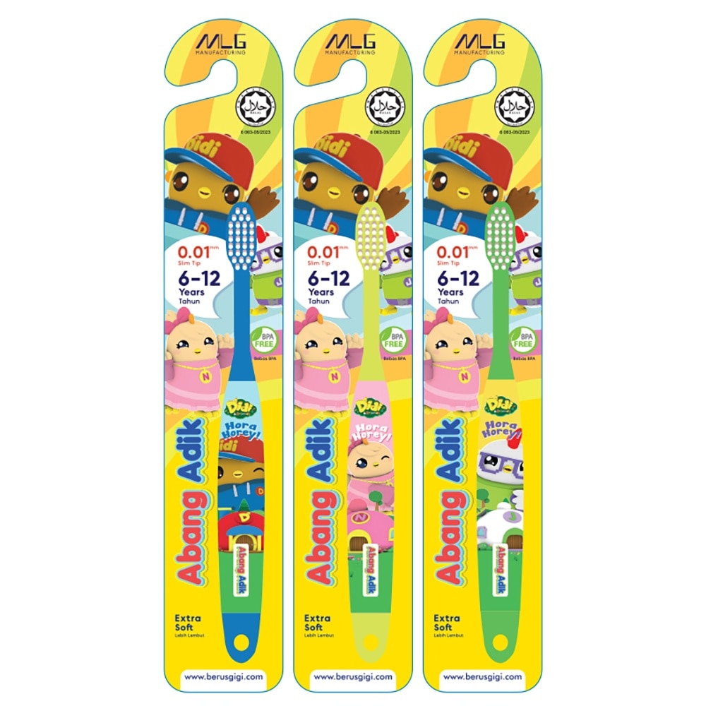 Abang Adik Didi & Friends Shrink Sleeve Kids Toothbrush 6 -12 Years (1pc)