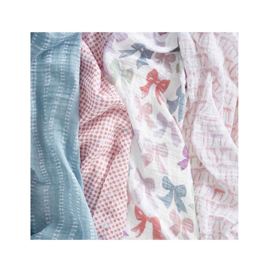 Aden+Anais Muslin Organic Swaddle 4Pk Essential BOW ATELIER image