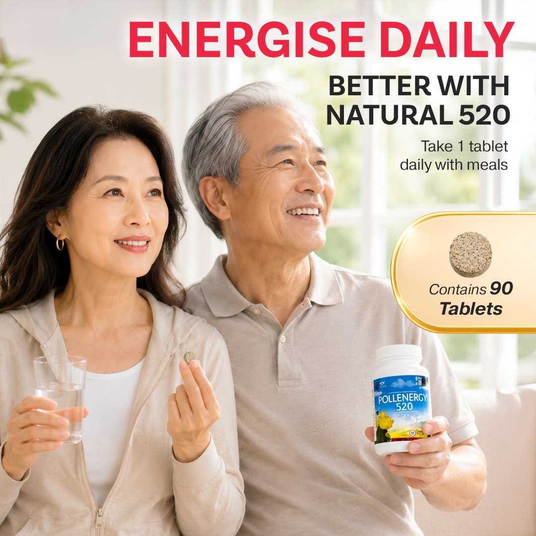 HDI Origins™ Pollenergy 520 - 250+ Nutrients - Support Stamina Improve Metabolism - Kesihatan Minda Jantung - 90 Tablets