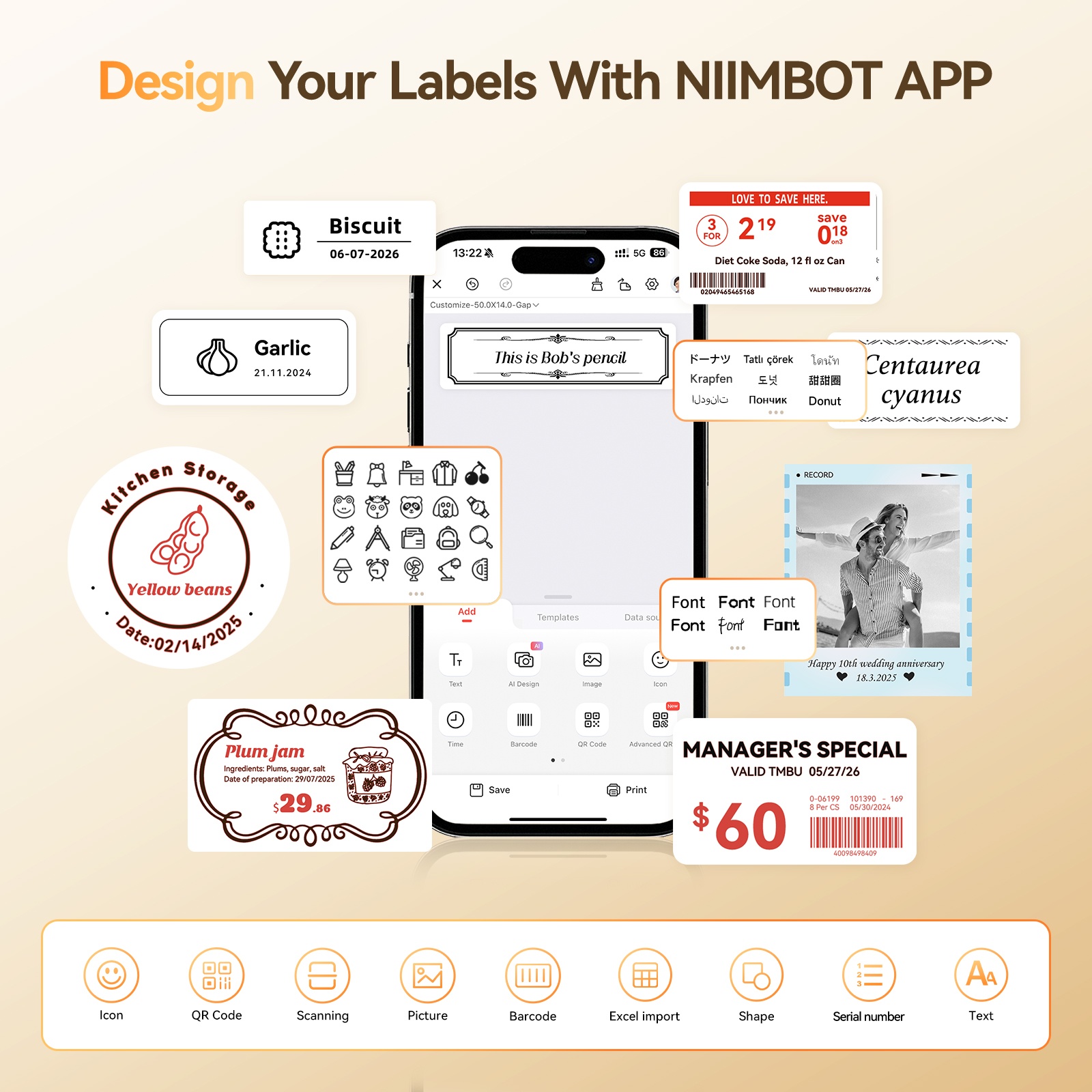 NIIMBOT B21 Pro White 300DPI HD 2-Inch Bluetooth Label Printer image