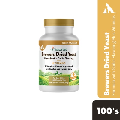 NATURVET Brewers Dried Yeast With Garlic Chewable Tablets 100s