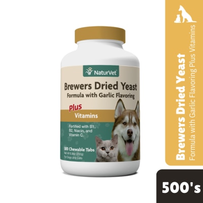 NATURVET - Brewers Dried Yeast With Garlic Chewable Tablets 500s