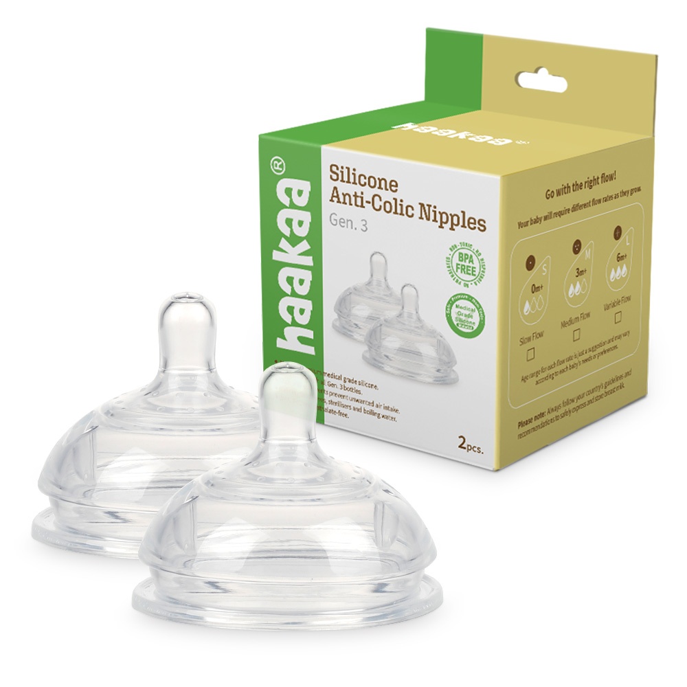 Gen 3 Silicone Bottle Anti-Colic Nipple Small (Slow Flow) - 2pcs