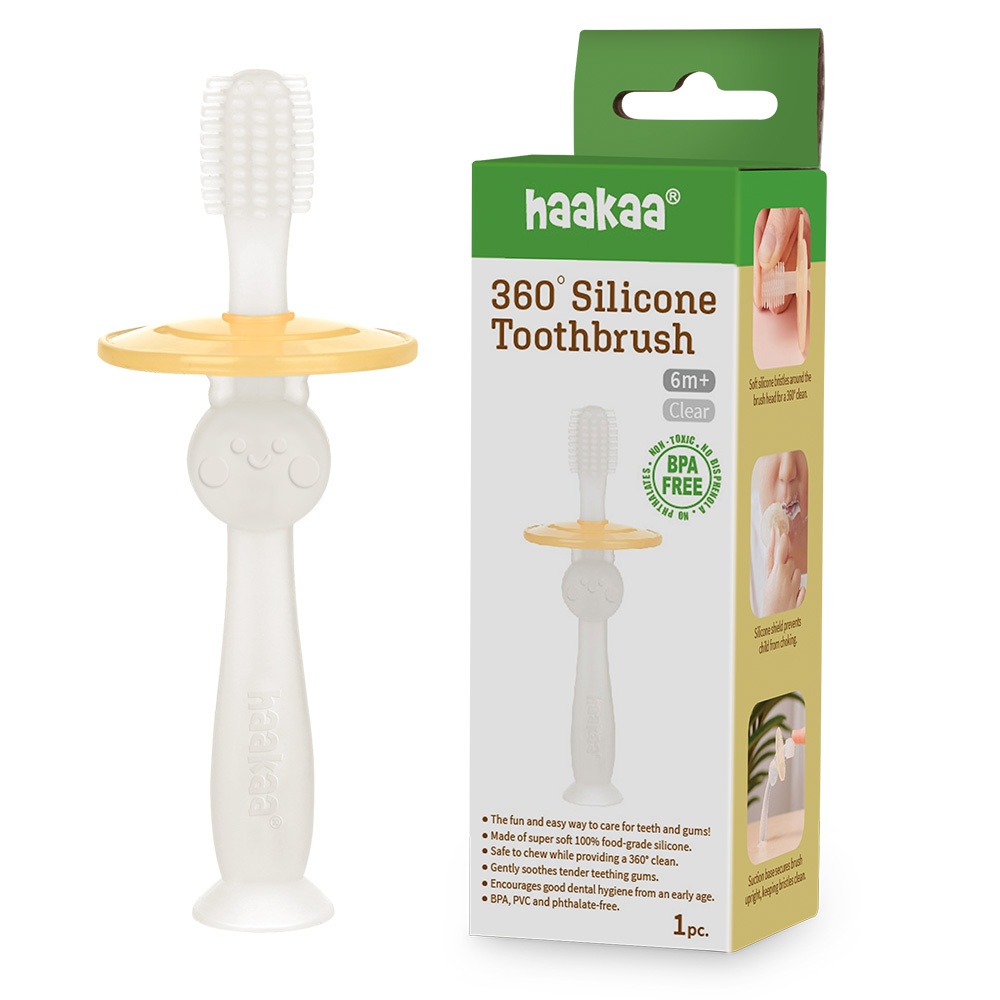 Haakaa 360° Silicone Toothbrush - Clear