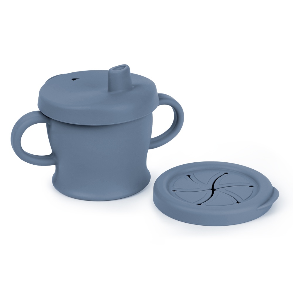 HaaKaa Silicone Sip-N-Snack Cup (250ml) - Bluestone
