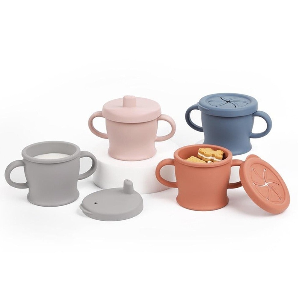HaaKaa Silicone Sip-N-Snack Cup (250ml) - Suva Grey