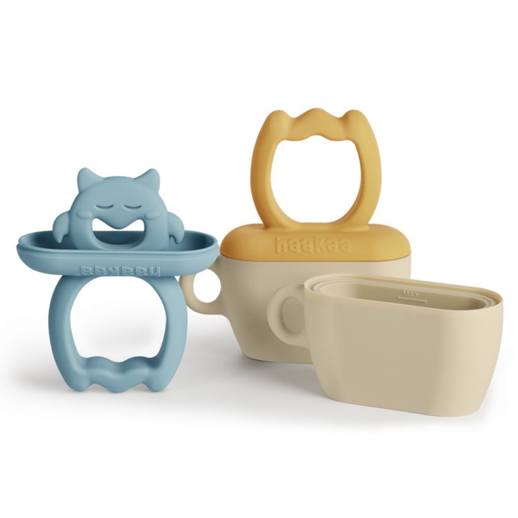 Haakaa Chilly Monster Ice Pop Mould Set - Sky Blue + Mustard