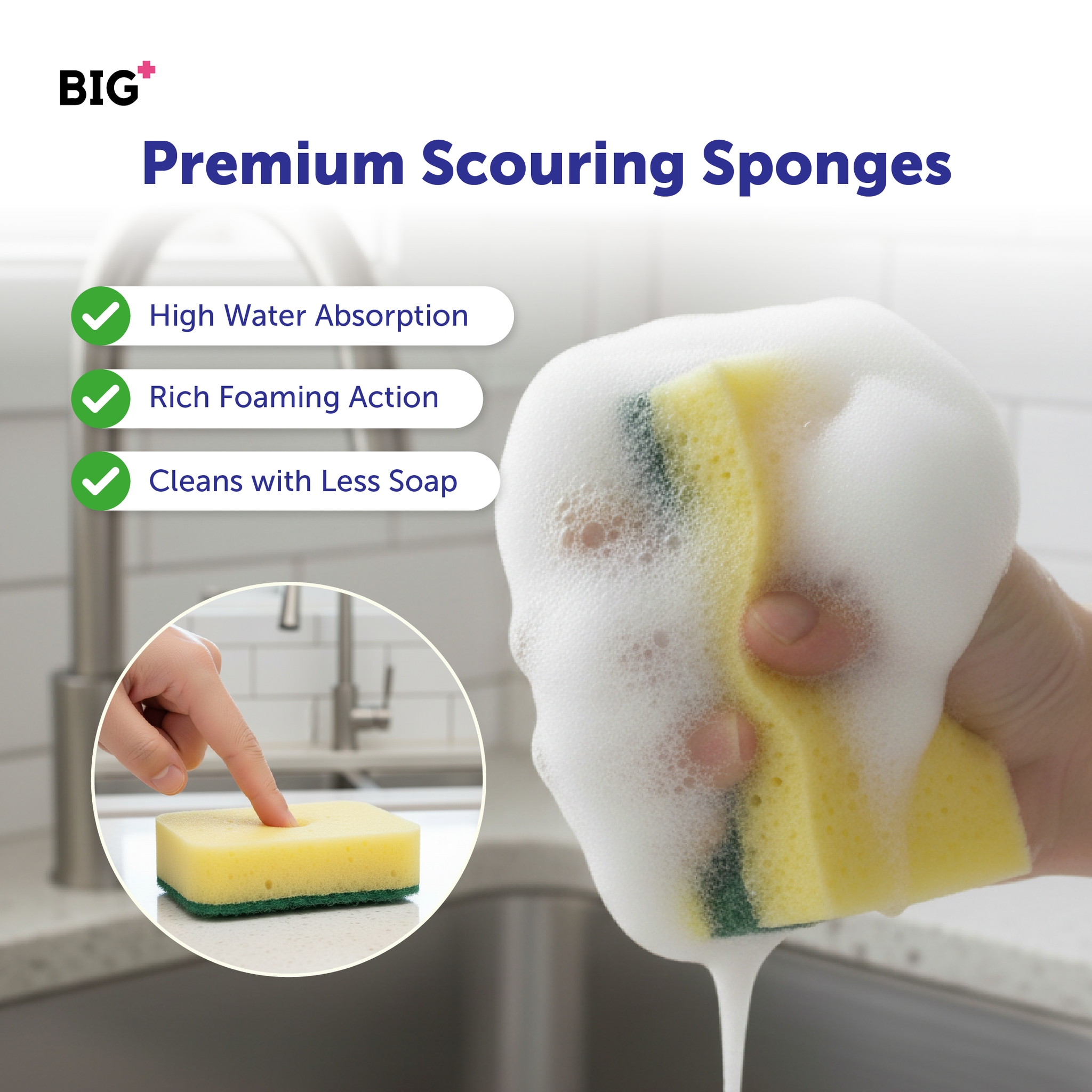 DuraScrub Dishwashing Sponge with Anti-Bacterial Protection