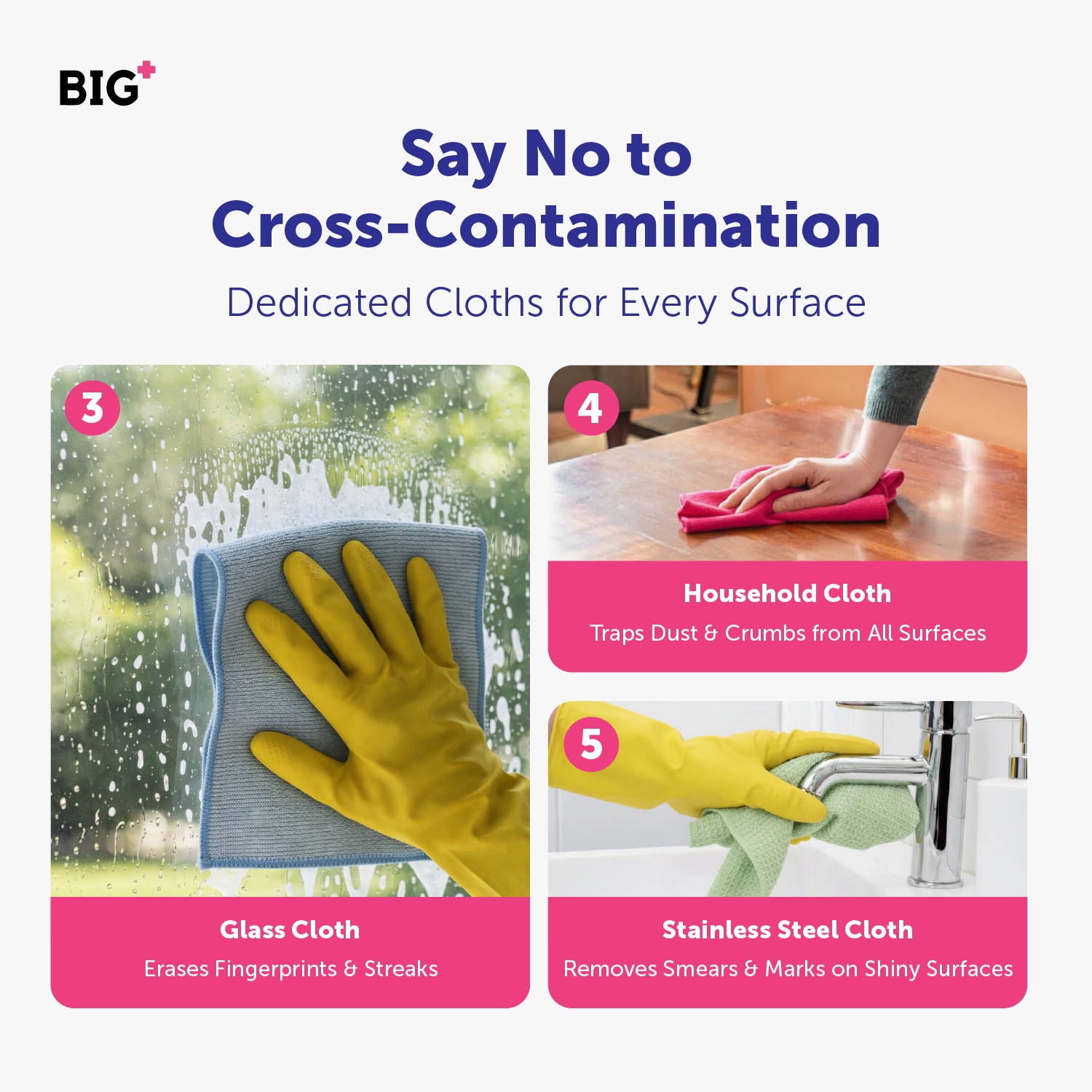 5-in-1 Microfiber Cleaning Cloth Set with Hanging Design