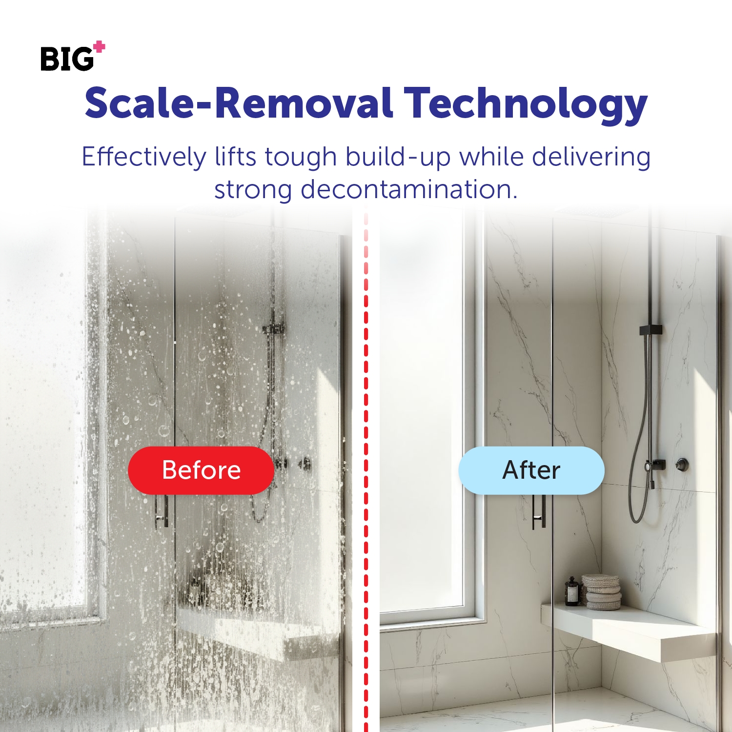 BIG+ Scale Away Glass Watermark Remover (250ml) Water Stains & Limescale Cleaner