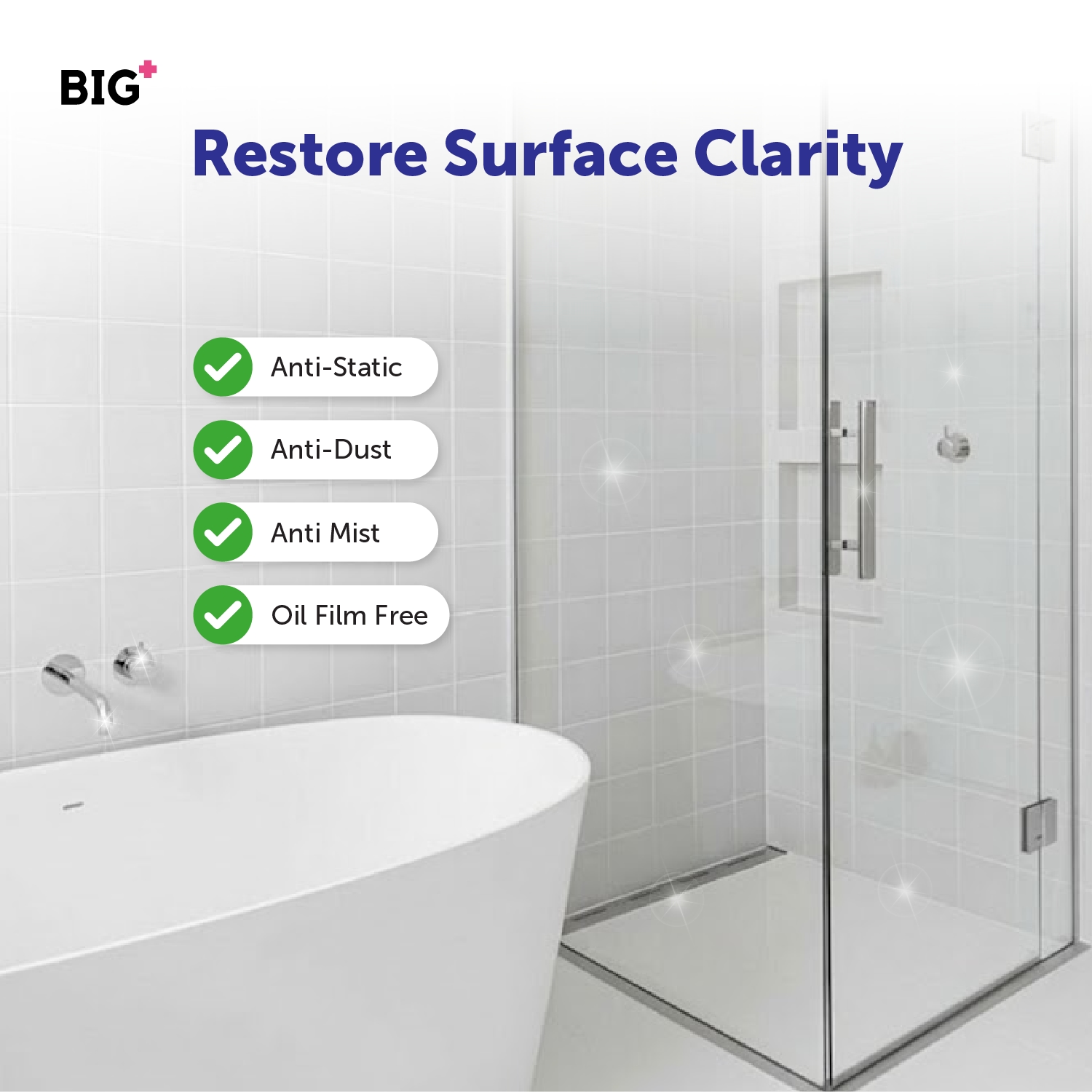 BIG+ Scale Away Glass Watermark Remover (250ml) Water Stains & Limescale Cleaner