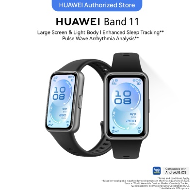 HUAWEI - HUAWEI Band 11 Black Aluminium, 1.62″ AMOLED Display, Enhanced Sleep Tracking*, Heart Health Management, TNG