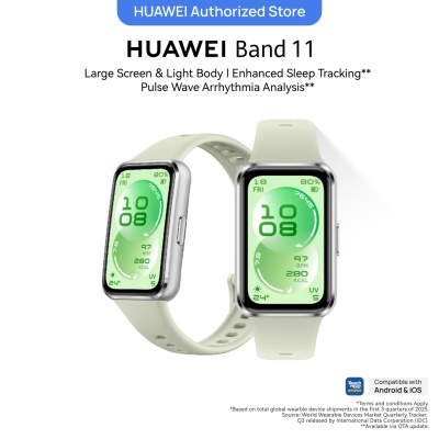 HUAWEI - HUAWEI Band 11 Green Aluminium, 1.62″ AMOLED Display, Enhanced Sleep Tracking*, Heart Health Management, TNG