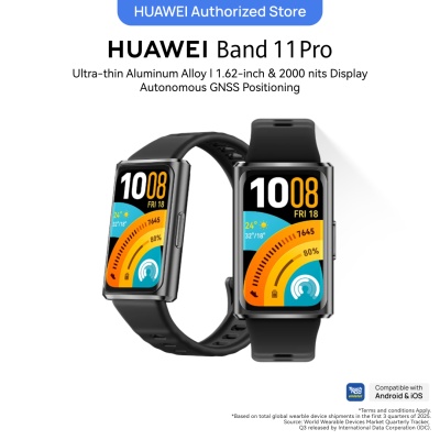 HUAWEI - HUAWEI Band 11 Pro Black Aluminium, Autonomous GNSS Positioning, 1.62″ &amp;amp;amp;amp;amp;amp; 2000nits Display, Enhanced Sleep Tracking*, TNG