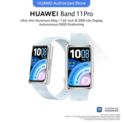 HUAWEI - HUAWEI Band 11 Pro Blue Aluminium, Autonomous GNSS Positioning, 1.62″ &amp;amp;amp;amp;amp;amp; 2000nits Display, Enhanced Sleep Tracking*, TNG