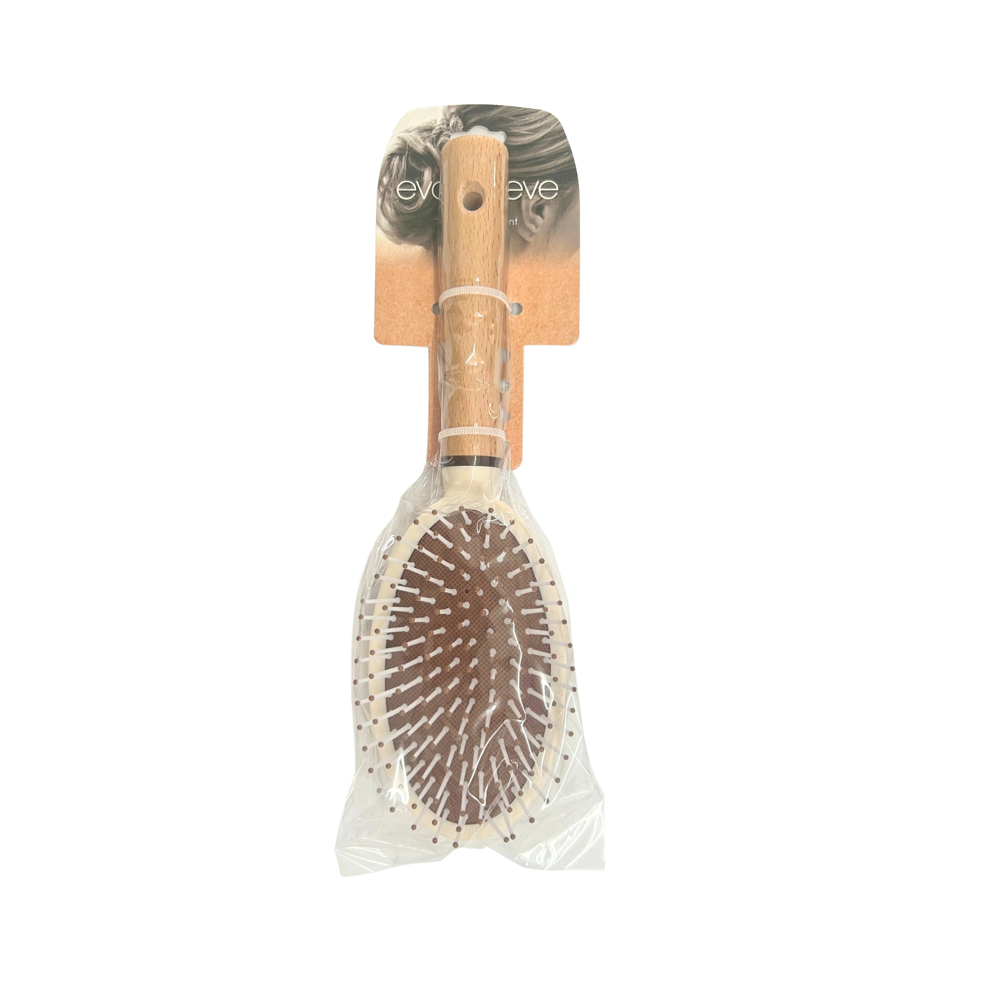 #0294 HAIR BRUSH OVAL WOOD WHITE