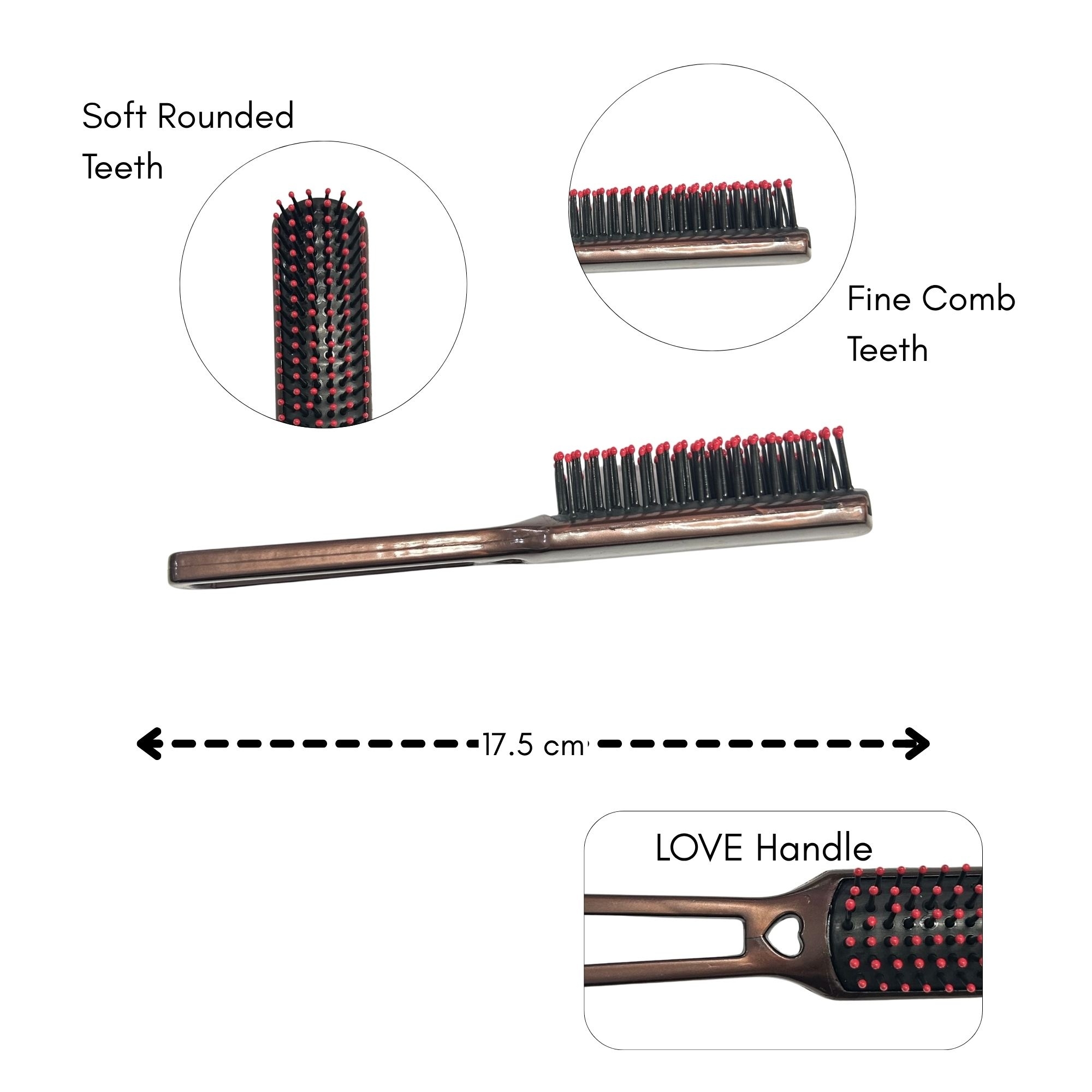 CB 0301A MINI LOVE HANDLE COMB HAIR BRUSH image