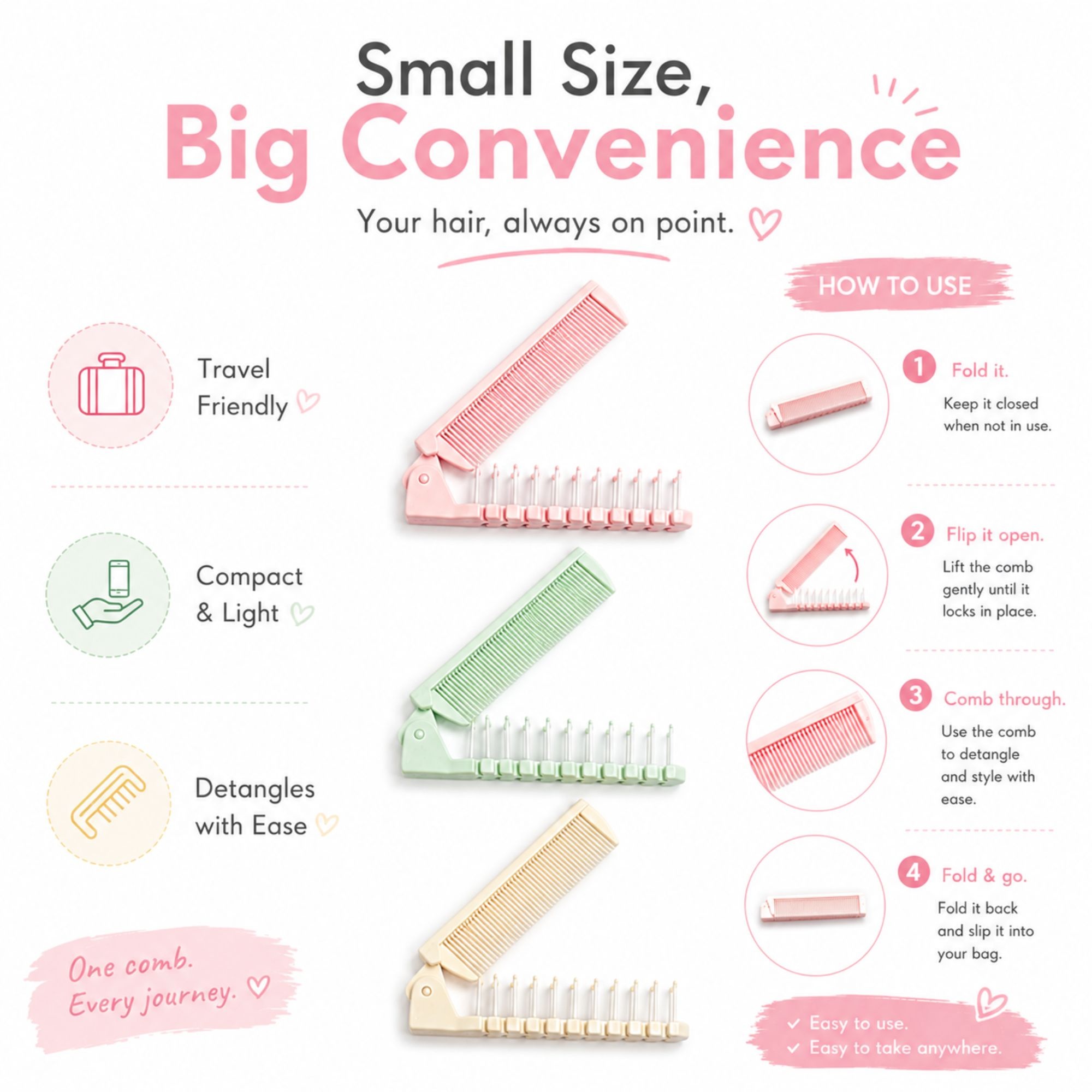 CB-0360 FLIP COMB TRAVEL