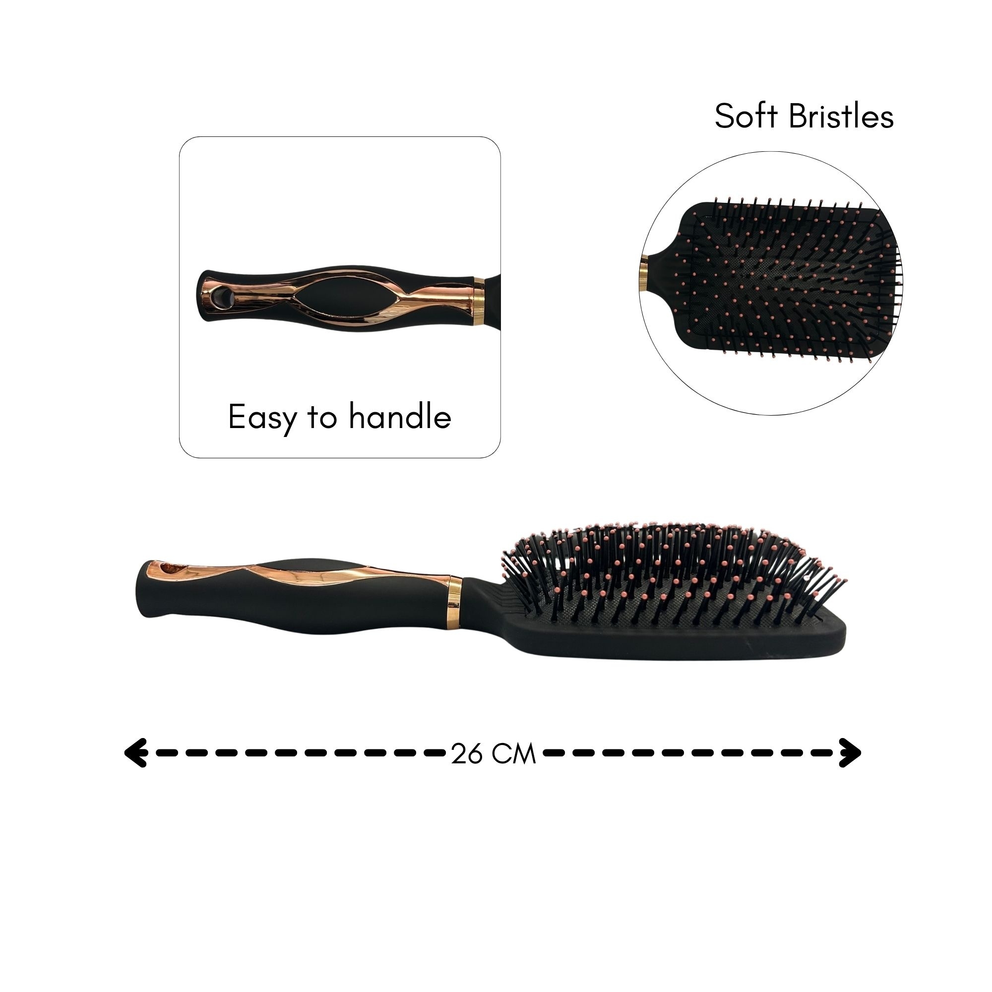 #0401 CECILIA HAIR BRUSH SQUARE (ROSE GOLD) image