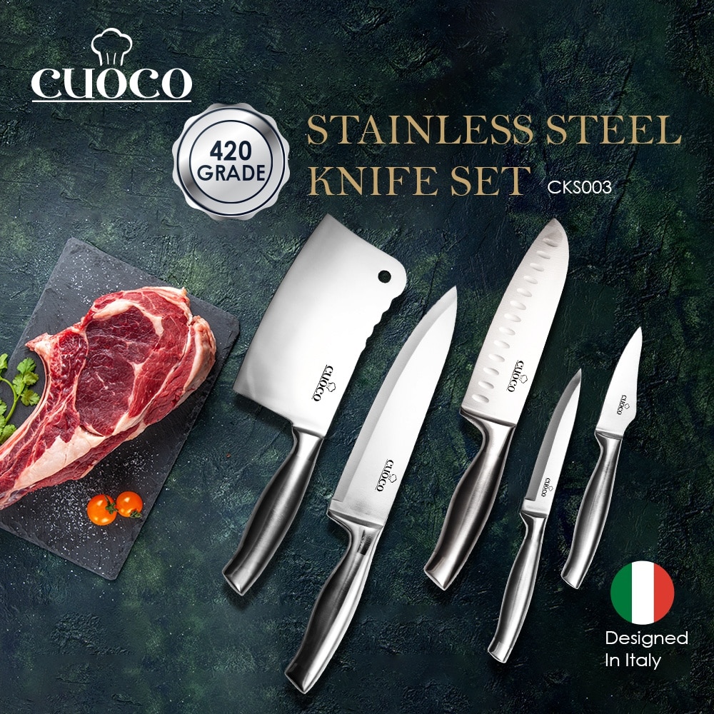 Cuoco Grade 420 Stainless Steel Knife Set CKS003