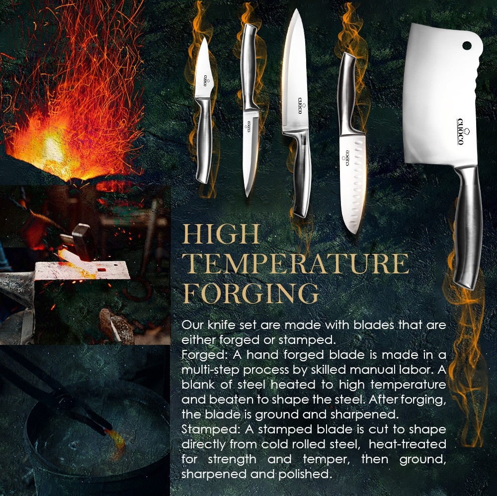 Cuoco Grade 420 Stainless Steel Knife Set CKS003